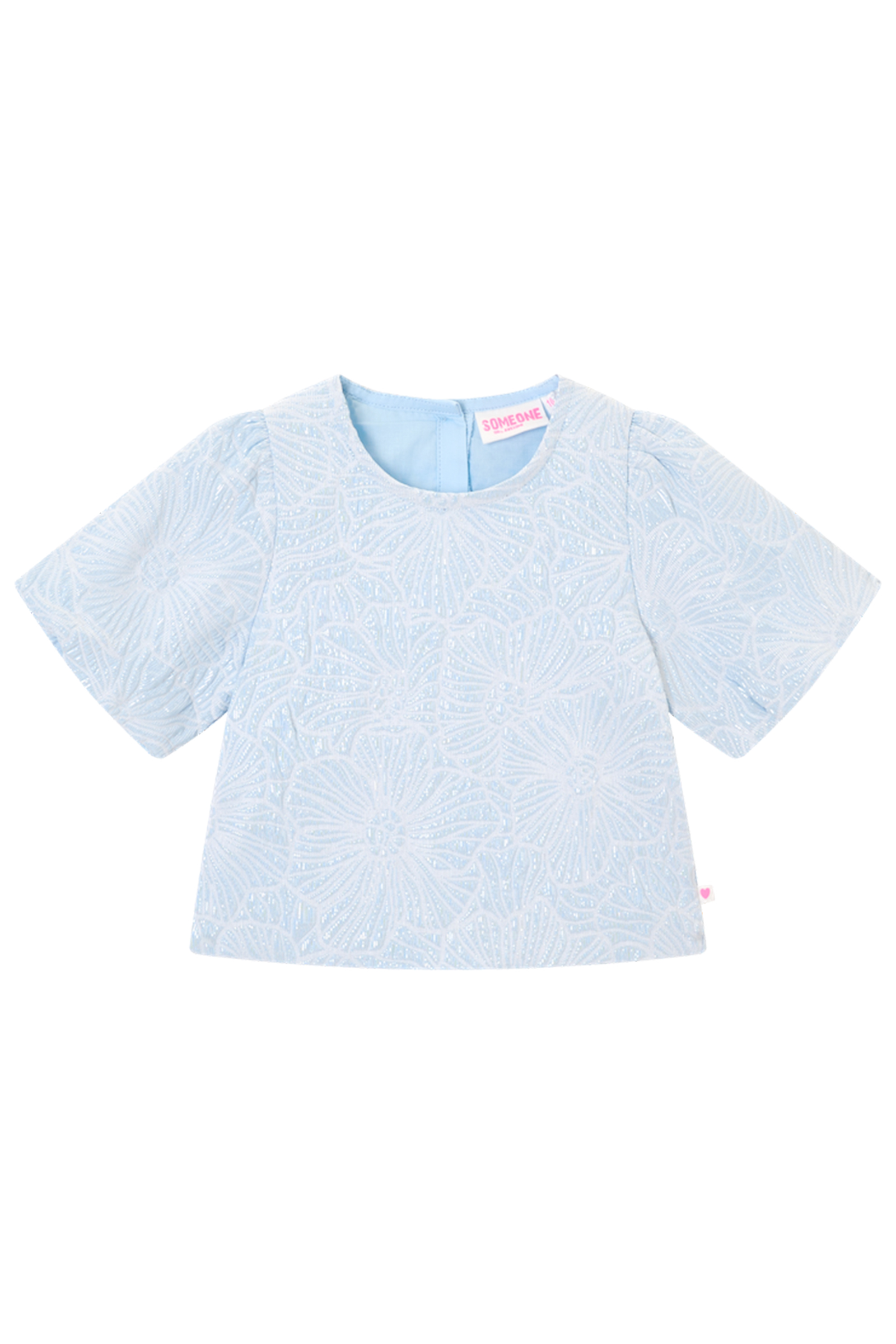 Meisjes blouse korte mouw blauw