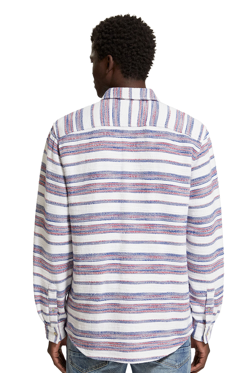 Scotch & Soda Basket Weave Gradient Stripe Shirt Blue Stripe 4