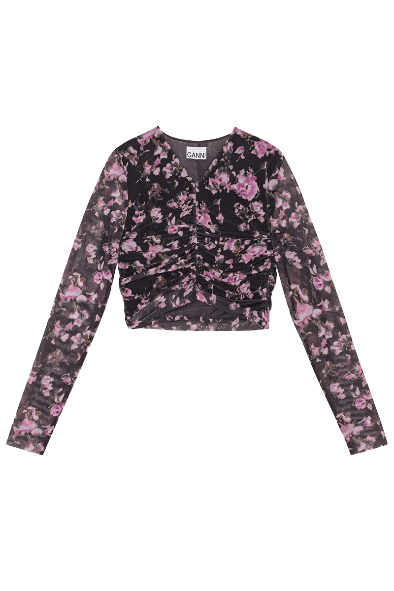 Dames blouse lange mouw rose
