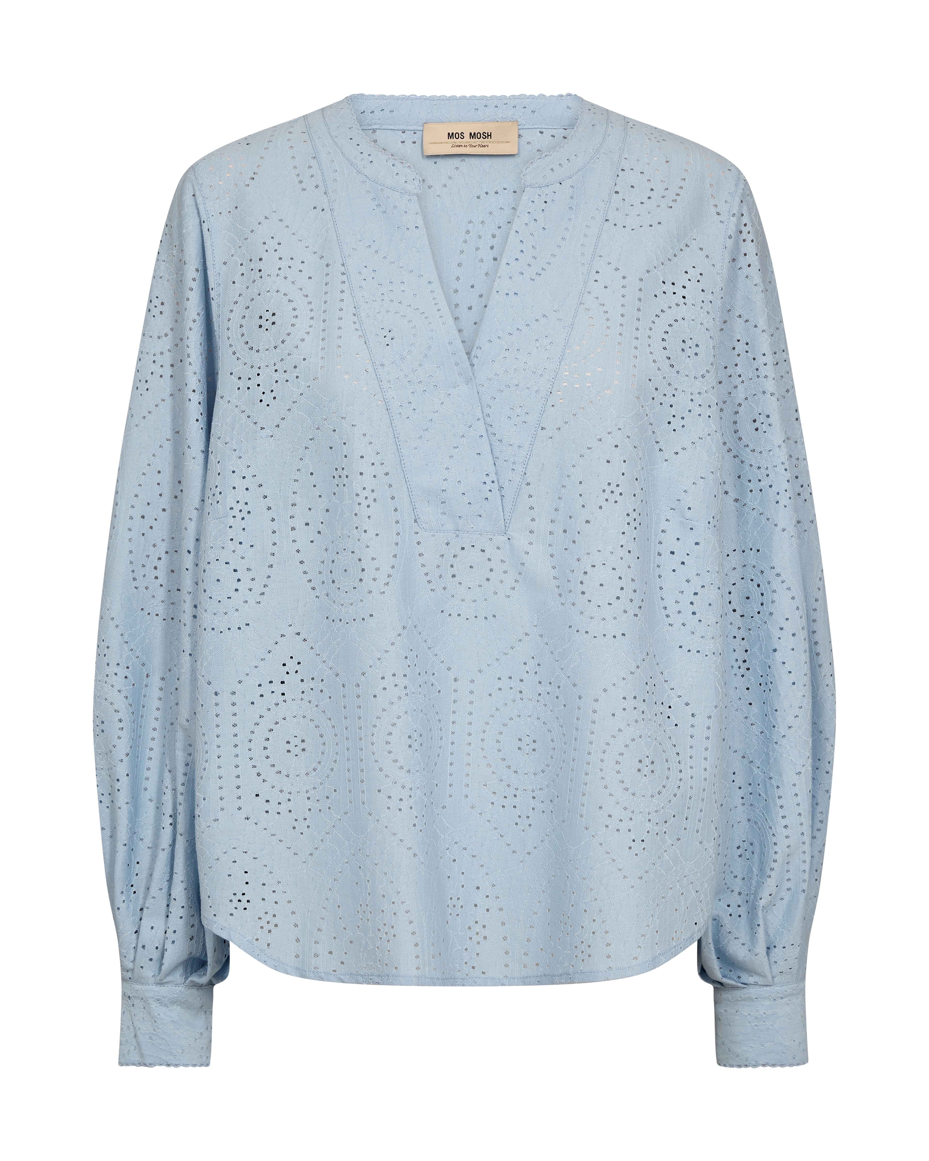 Dames blouse lange mouw blauw