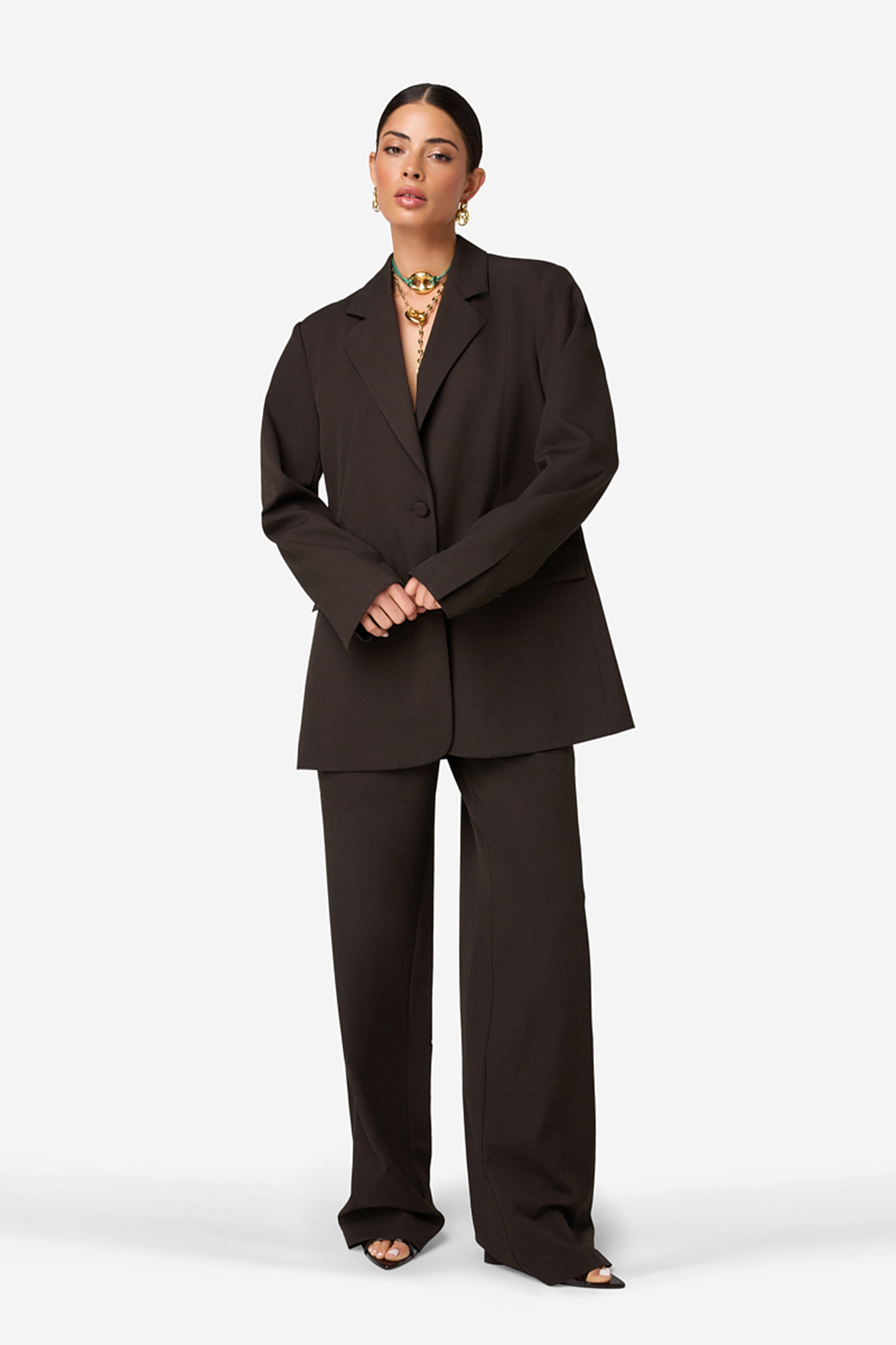 Dames blazer bruin