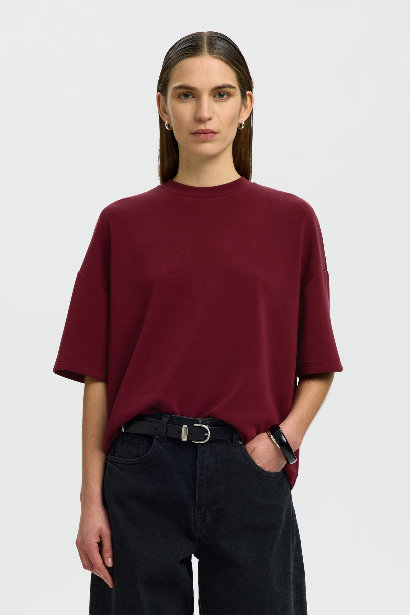 Dames t-shirt korte mouw rood