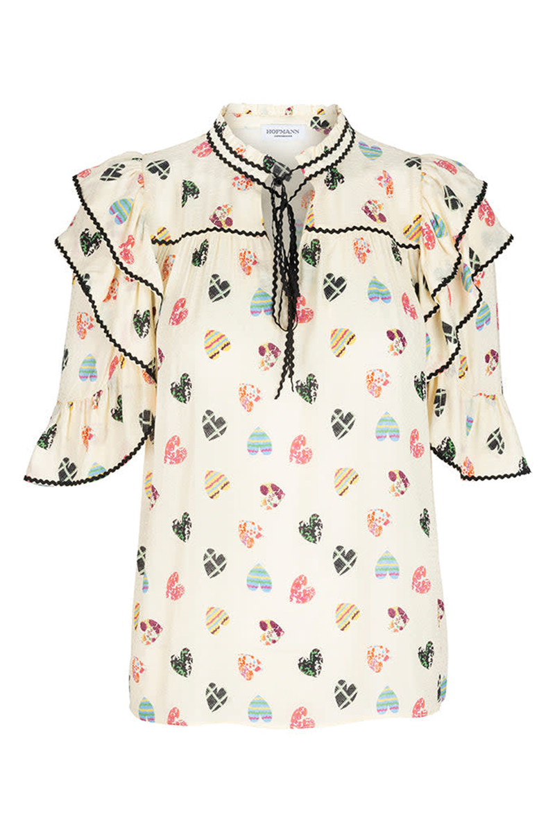 Hofmann Copenhagen Dames blouse korte mouw Geel-1 1