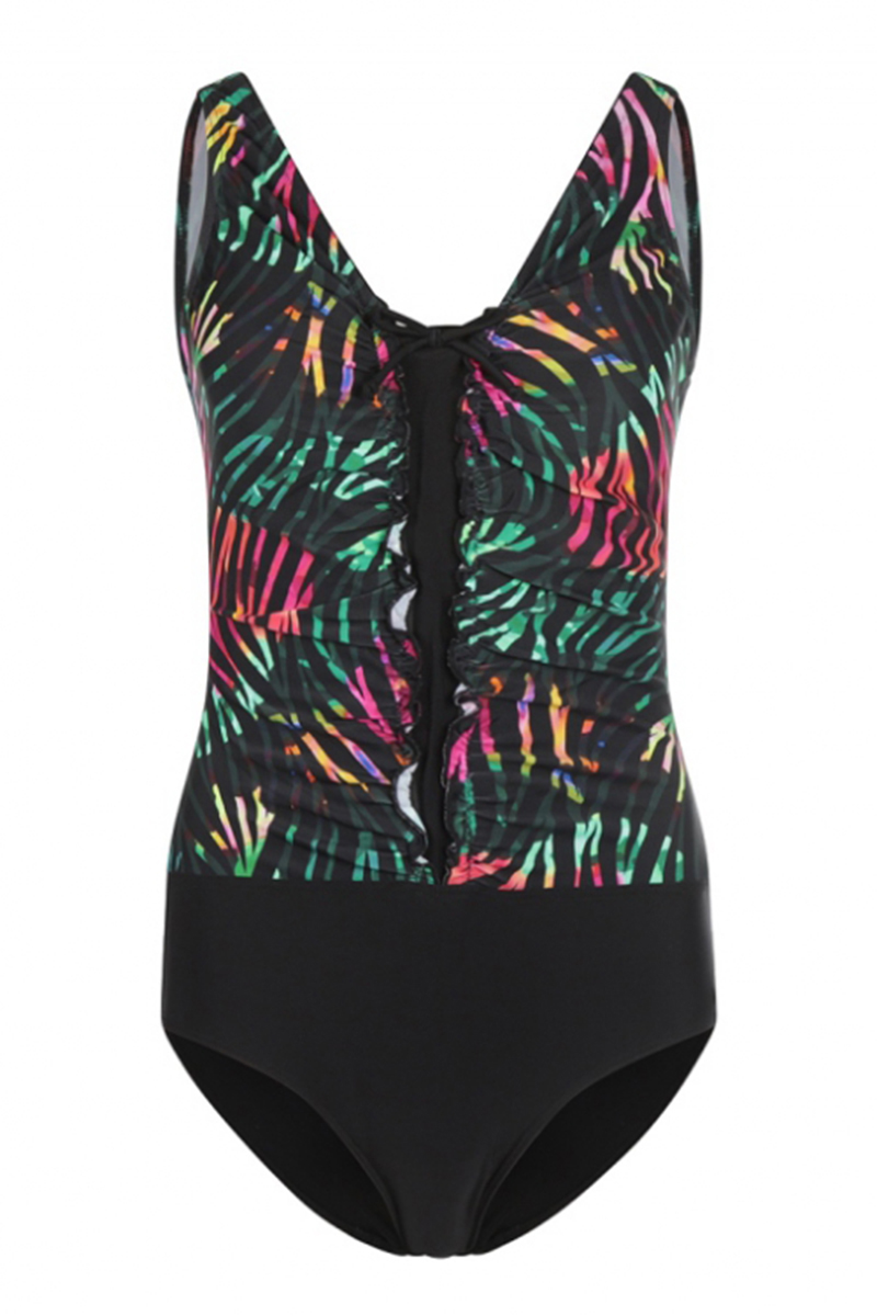 Mila by van Gennip SWIMSUIT FRILL Zwart-1 1