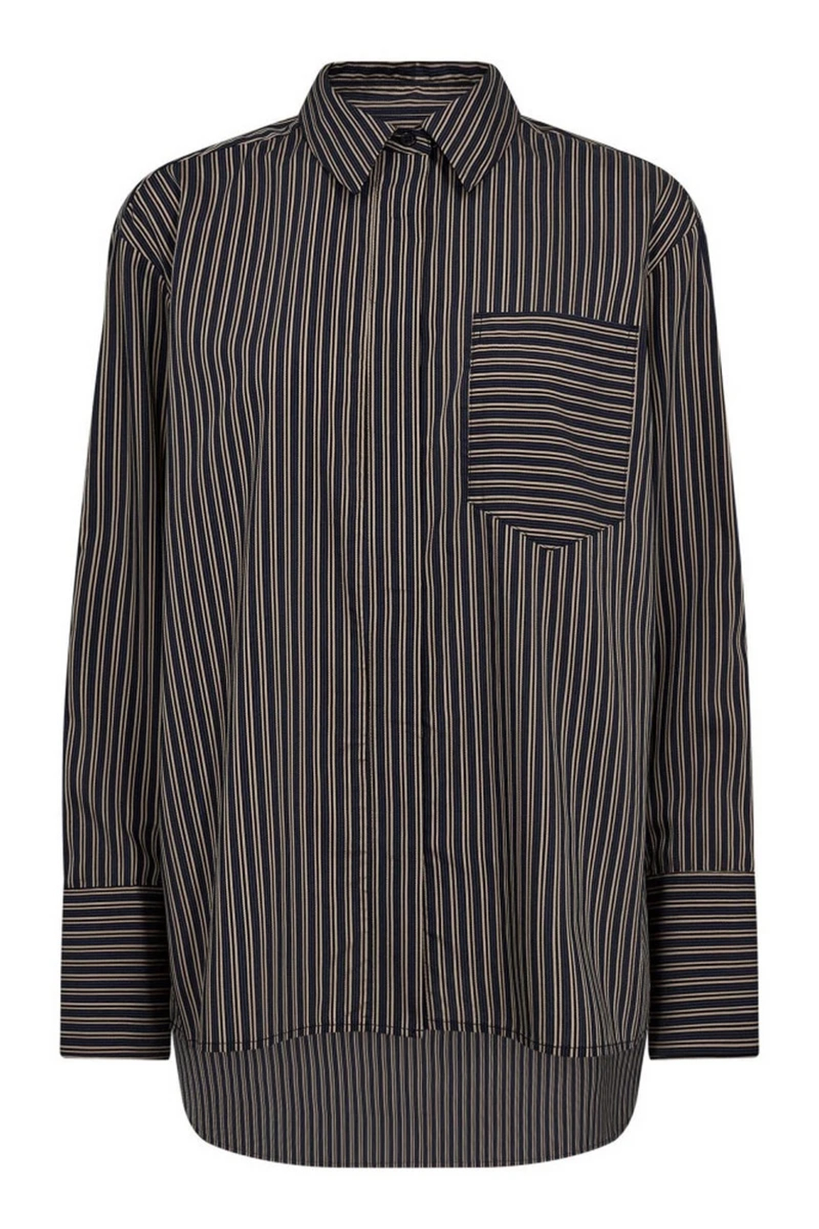Dames blouse lange mouw zwart