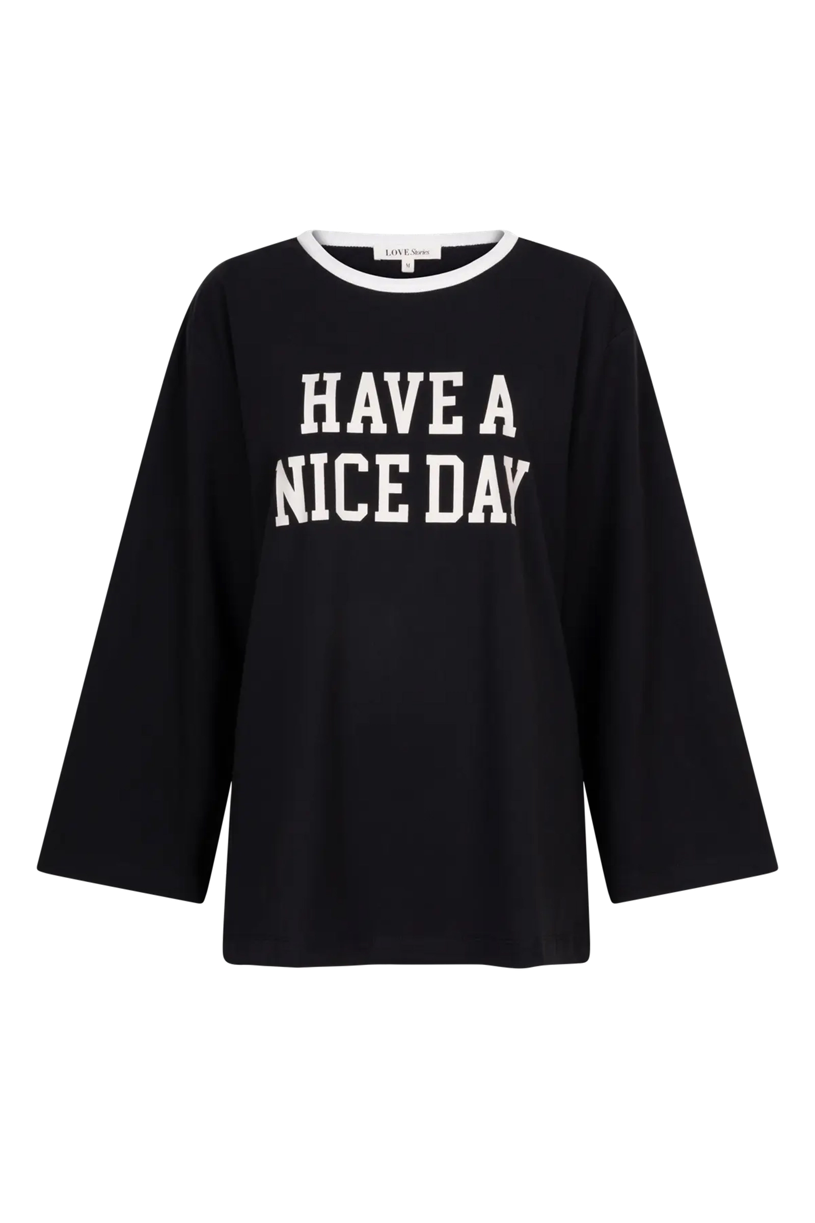 Dames t-shirt lange mouw zwart