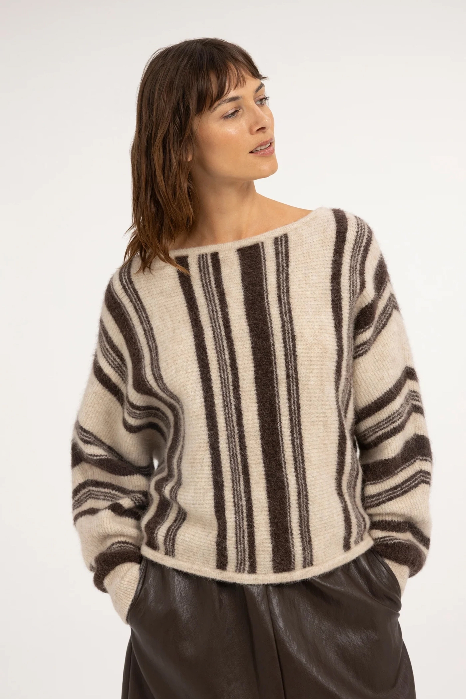 Dames sweater bruin