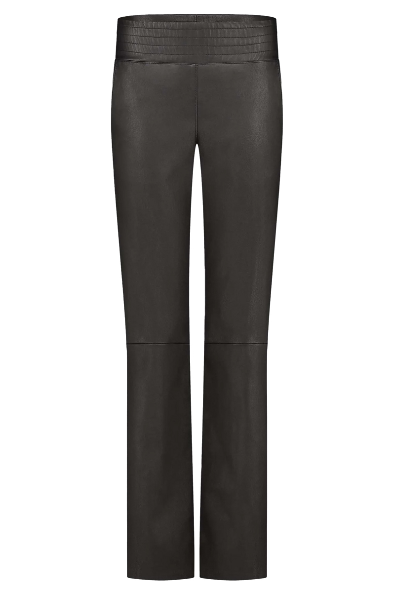 Dames leren broek zwart