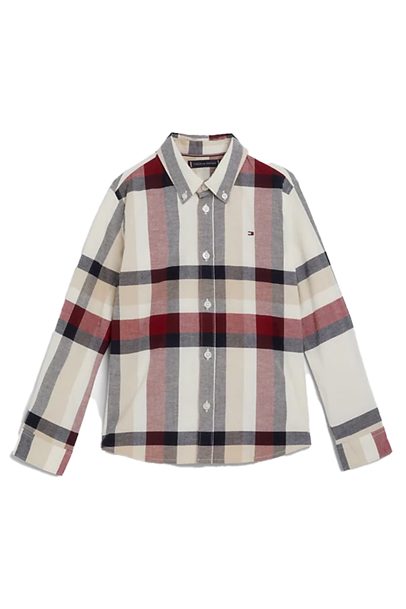 Tommy Hilfiger global stripe check shirt Wit-1 1