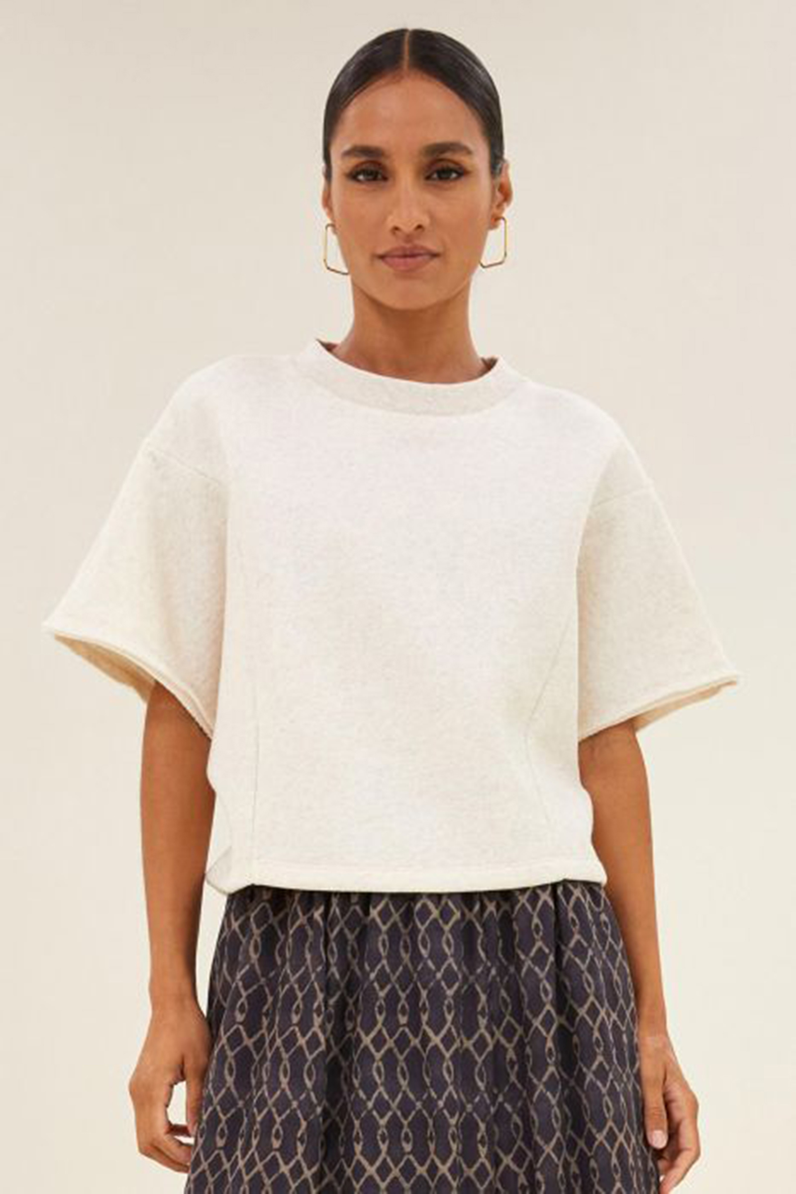 Dames t-shirt korte mouw bruin