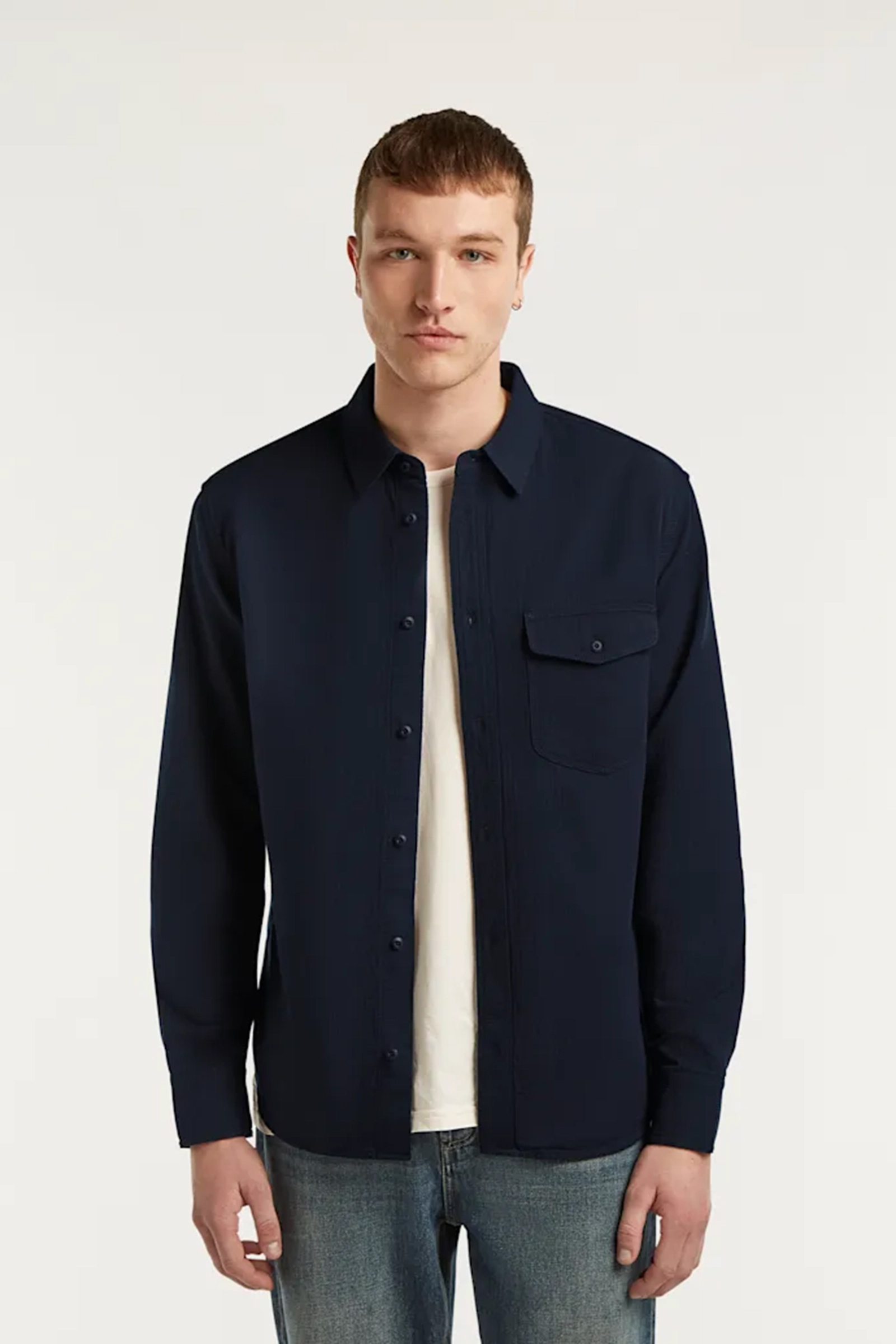 Heren overhemd lm casual blauw