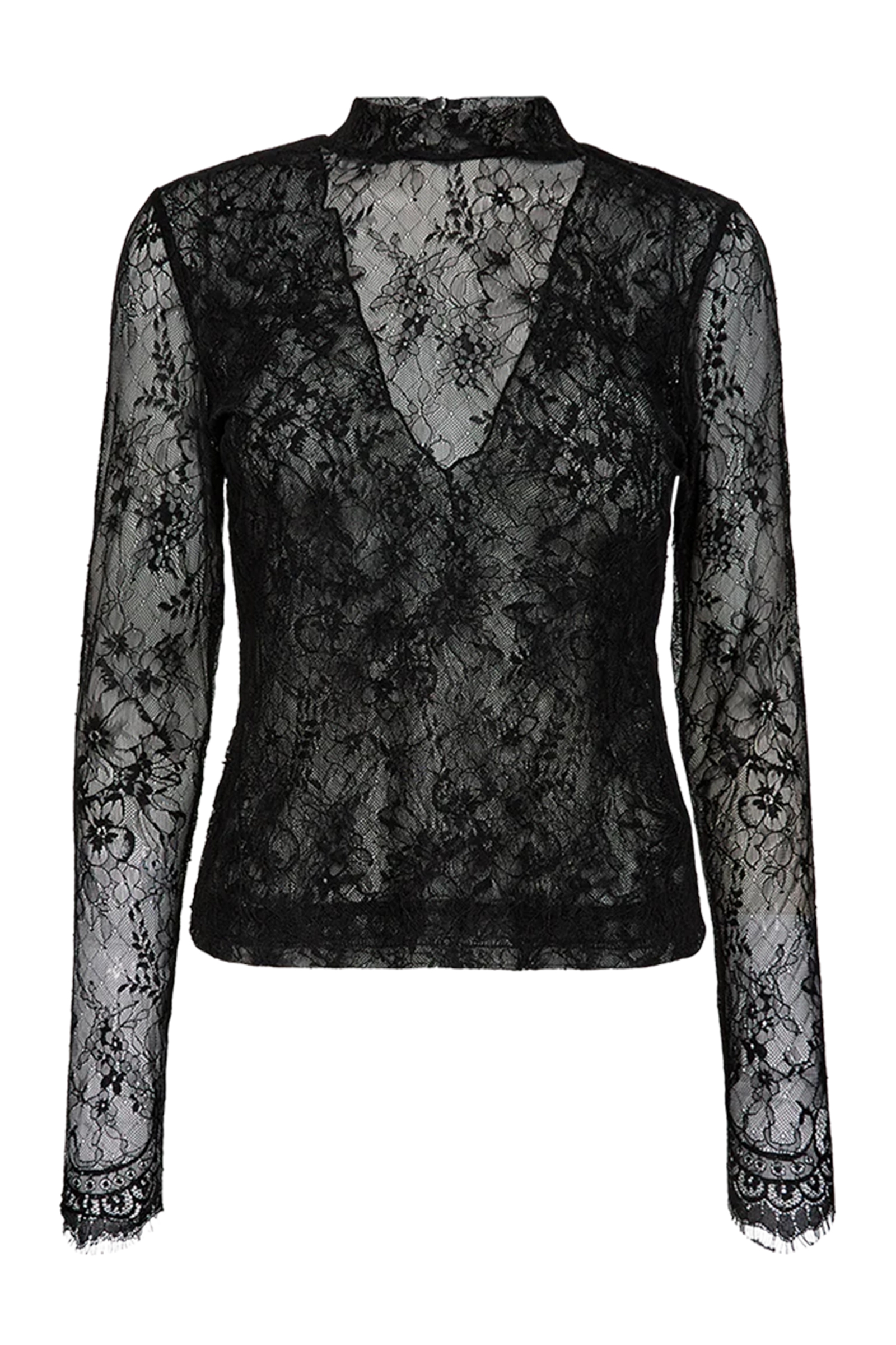 Dames blouse lange mouw zwart