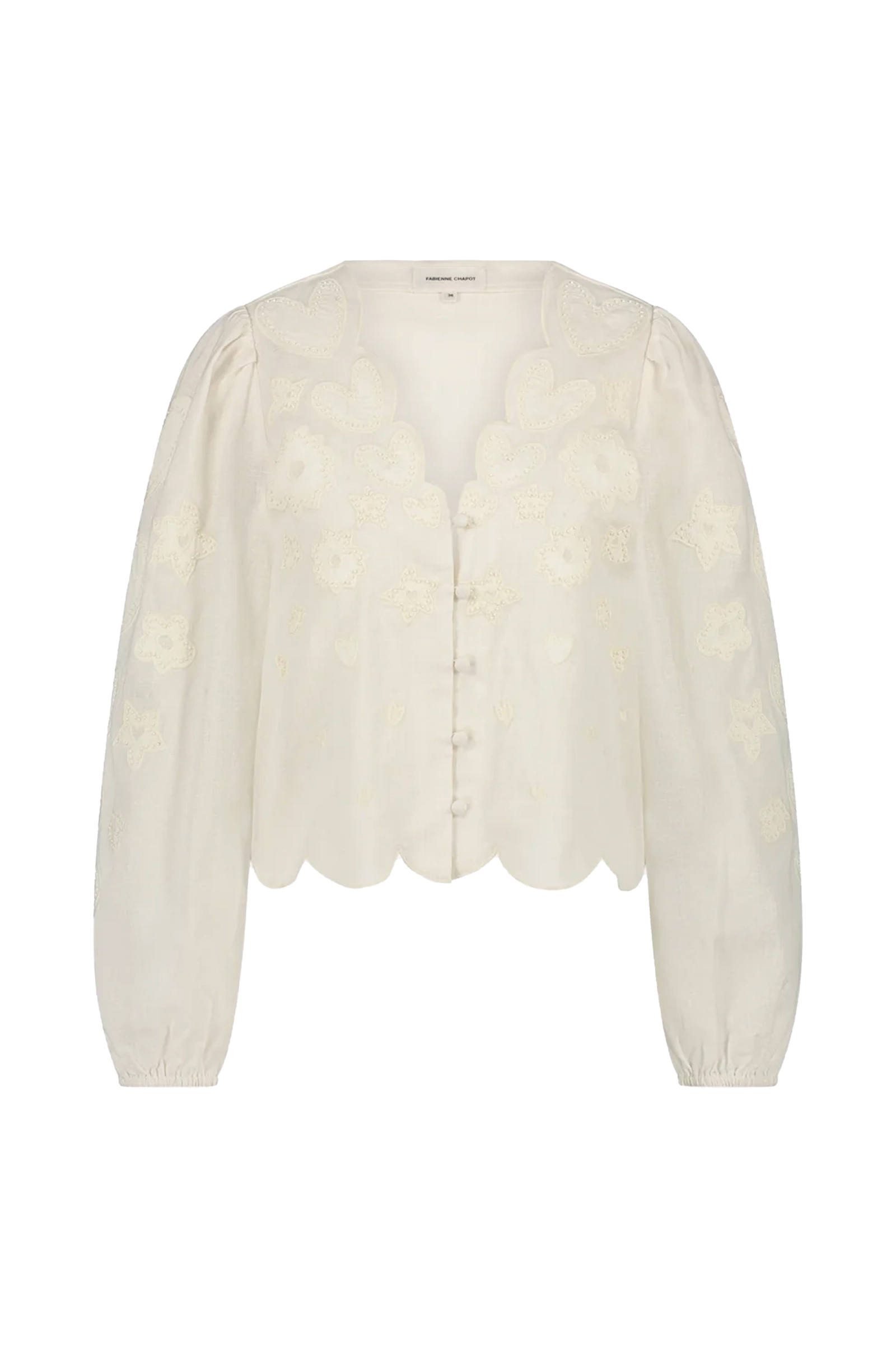 Dames blouse korte mouw wit