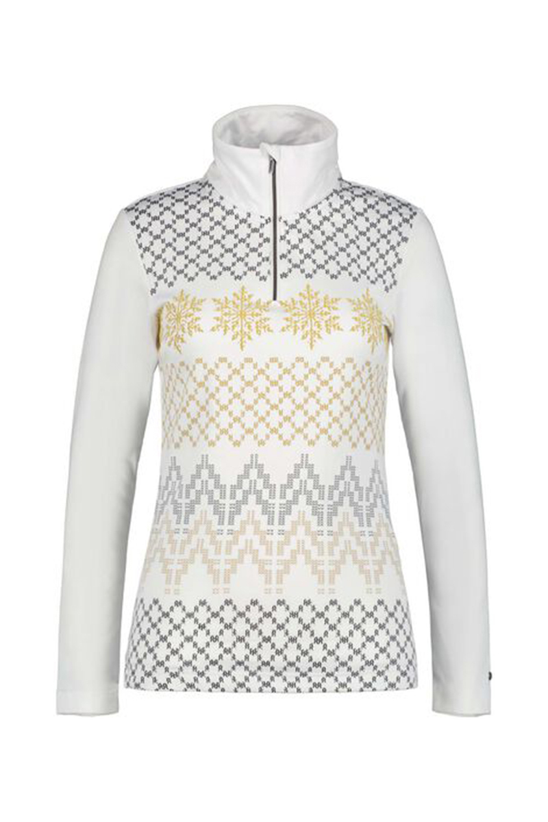 Wintersport dames pully+rits wit