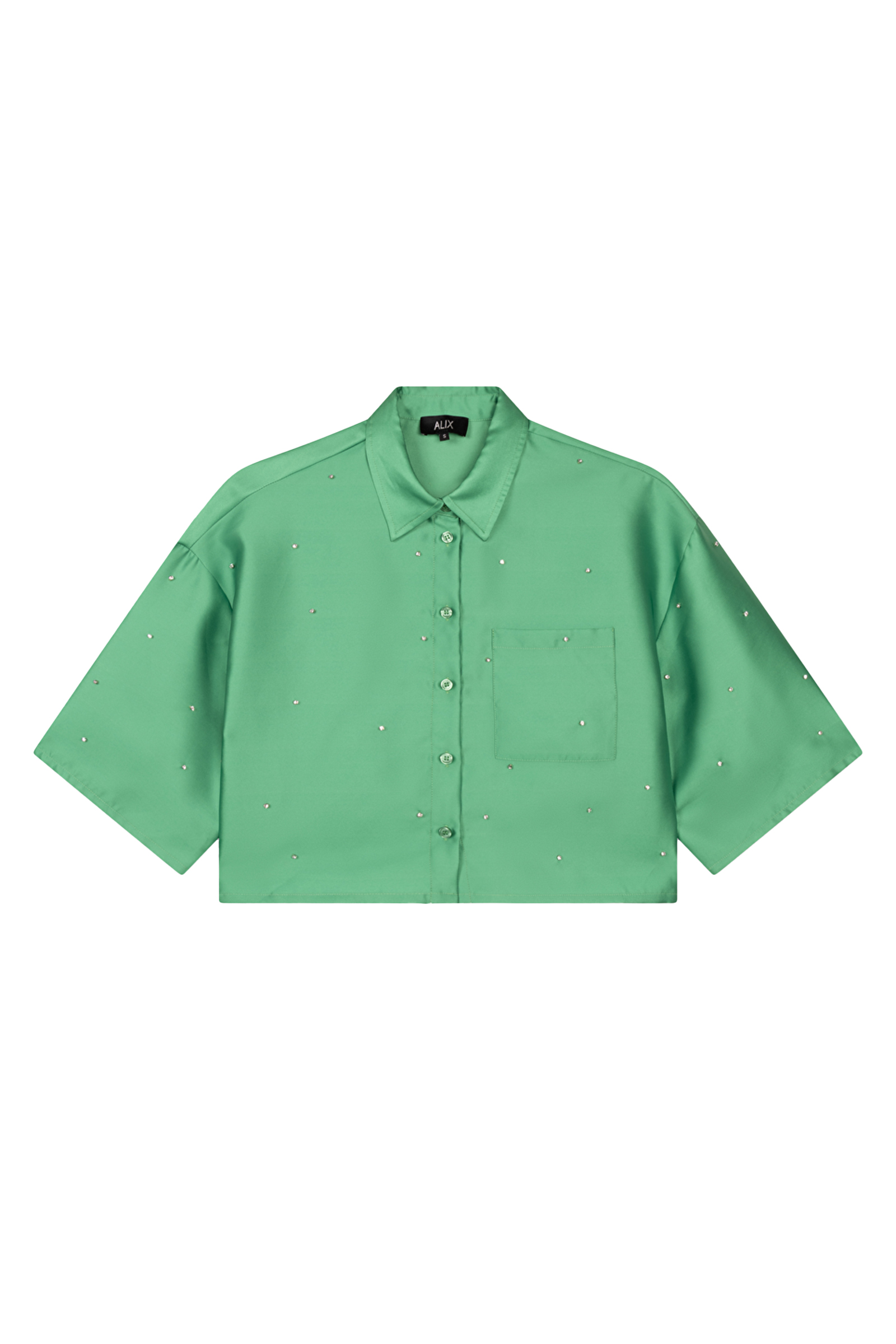 Dames blouse korte mouw groen
