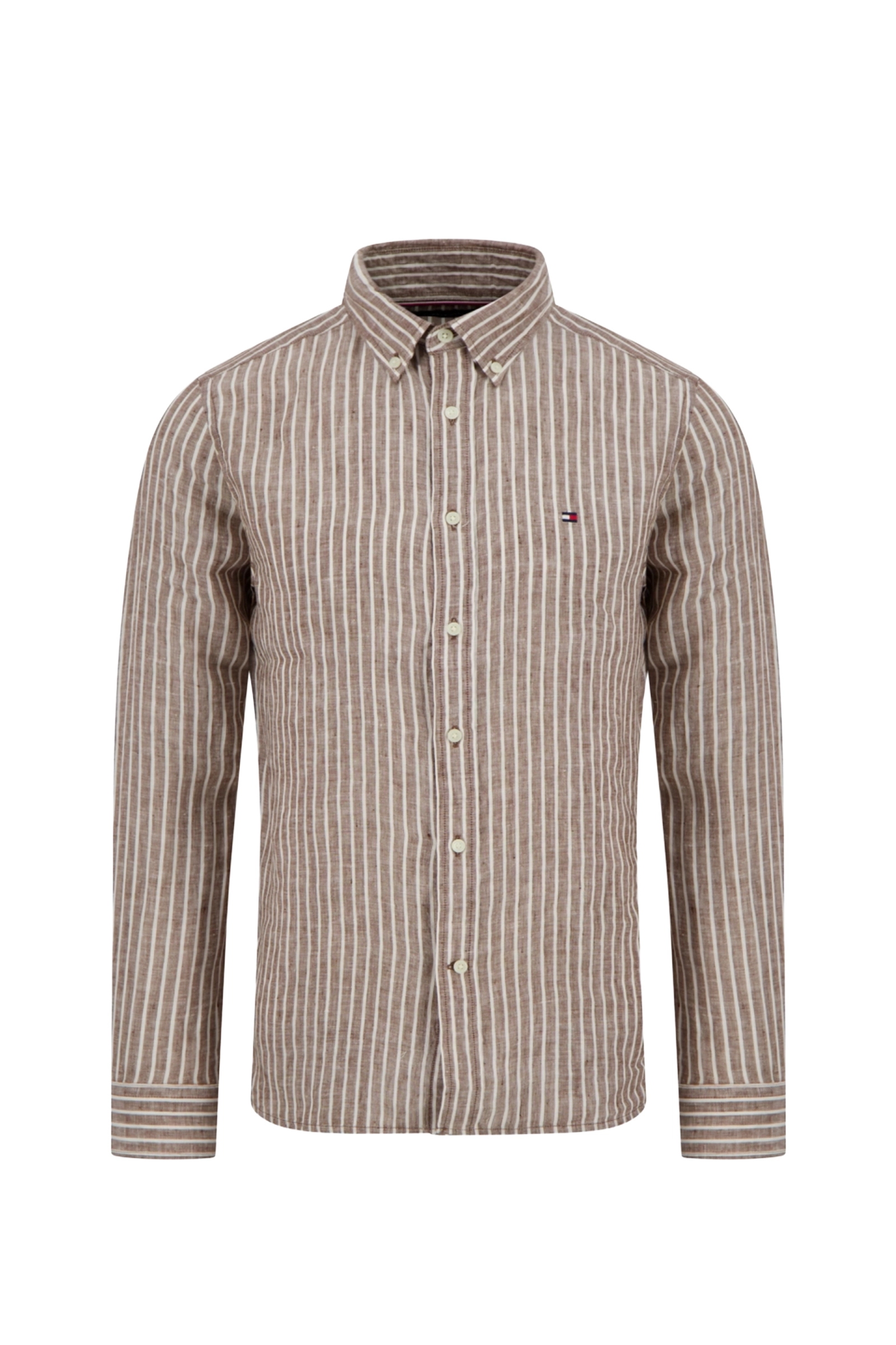 Heren overhemd lm casual bruin