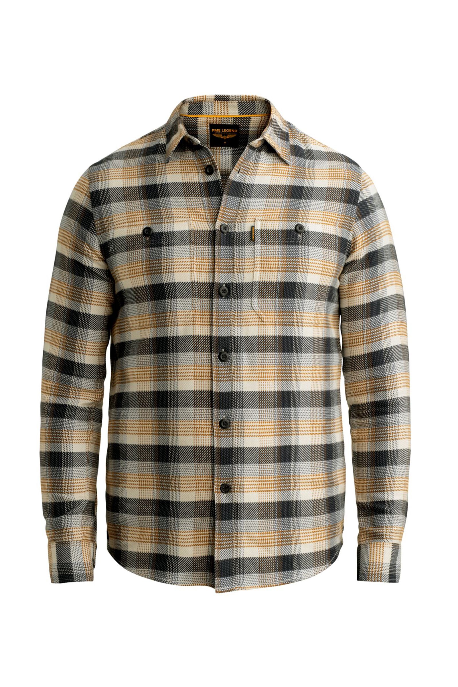 Heren overhemd lm casual bruin
