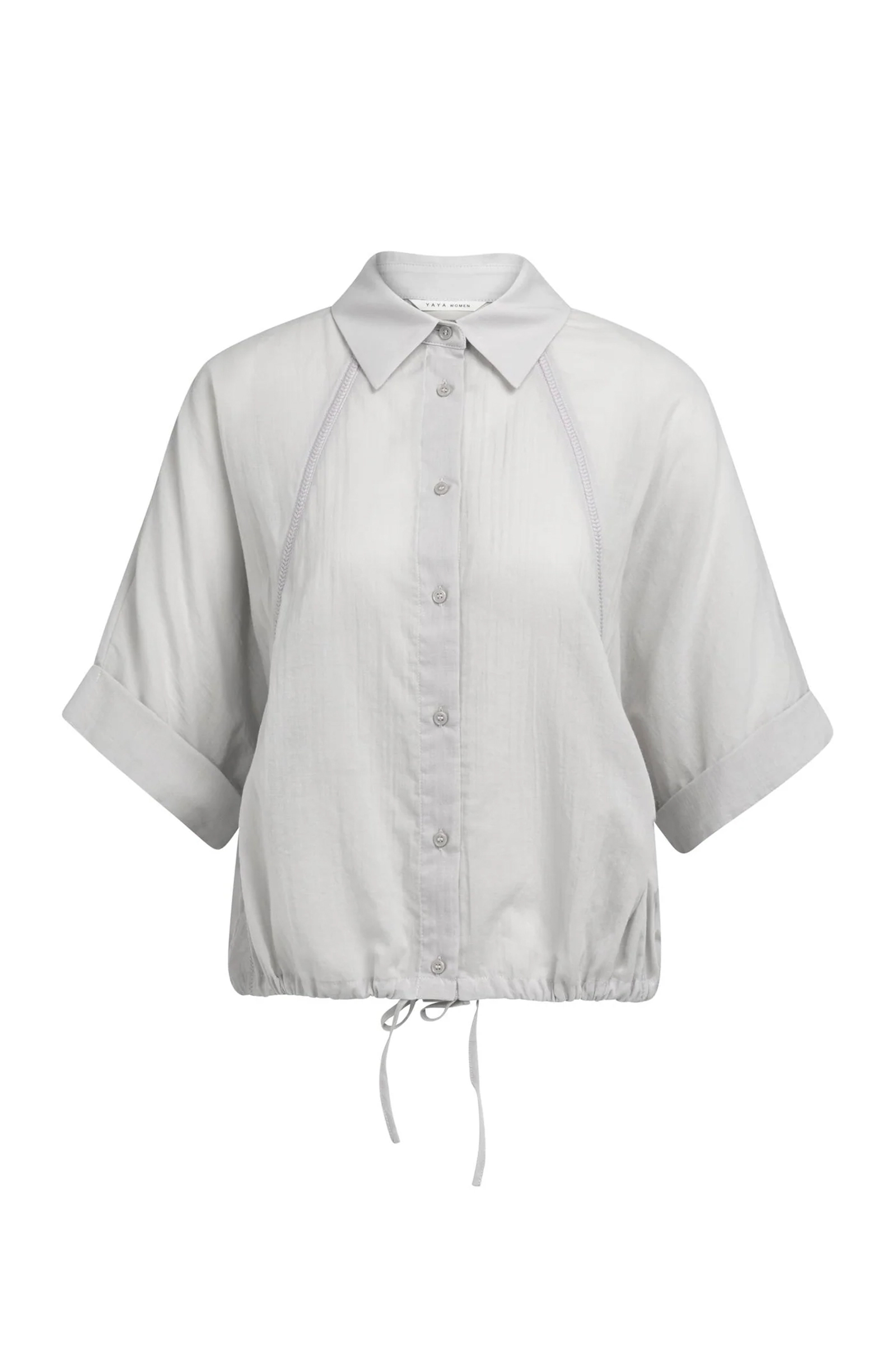 Dames blouse lange mouw grijs