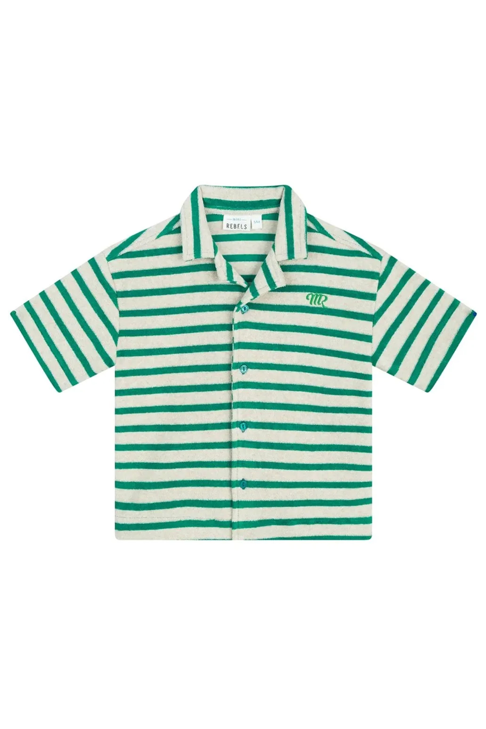 Jongens overhemd korte mouw groen