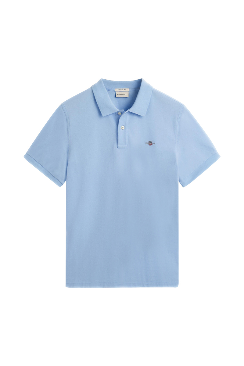 Heren polo korte mouw blauw