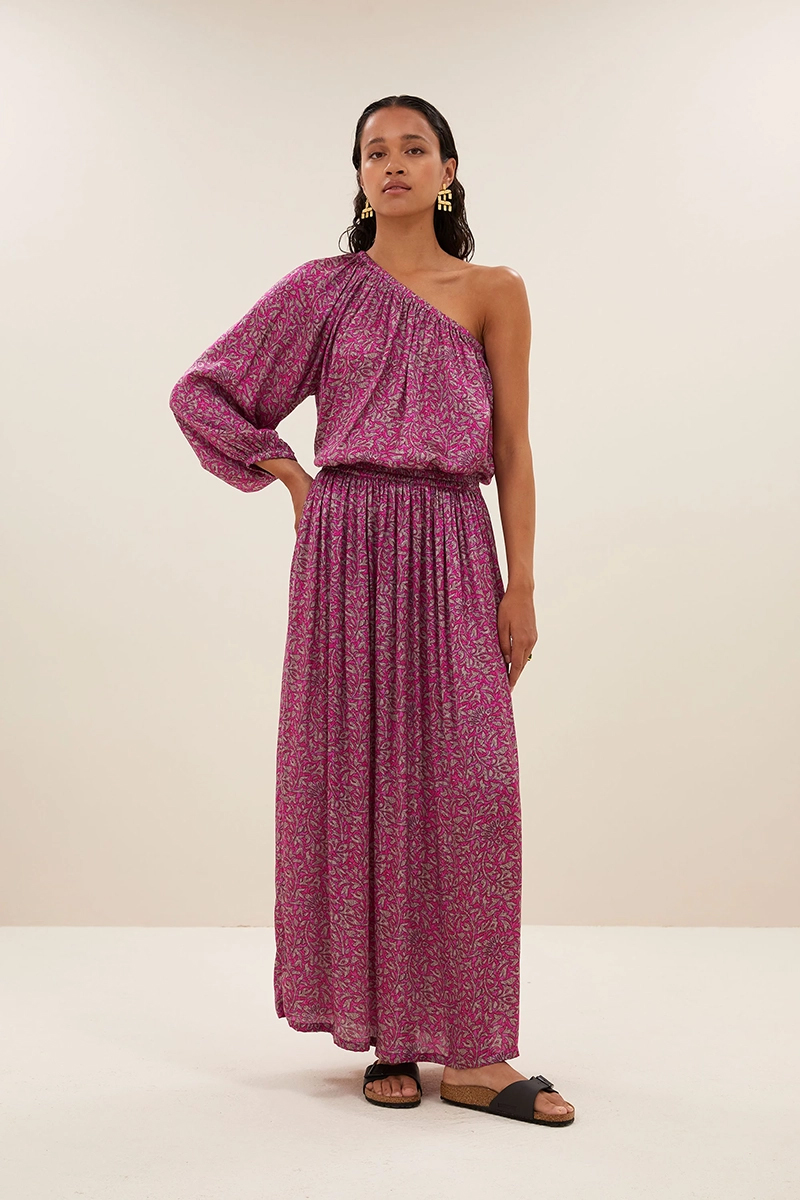 Dames blouse lange mouw rose