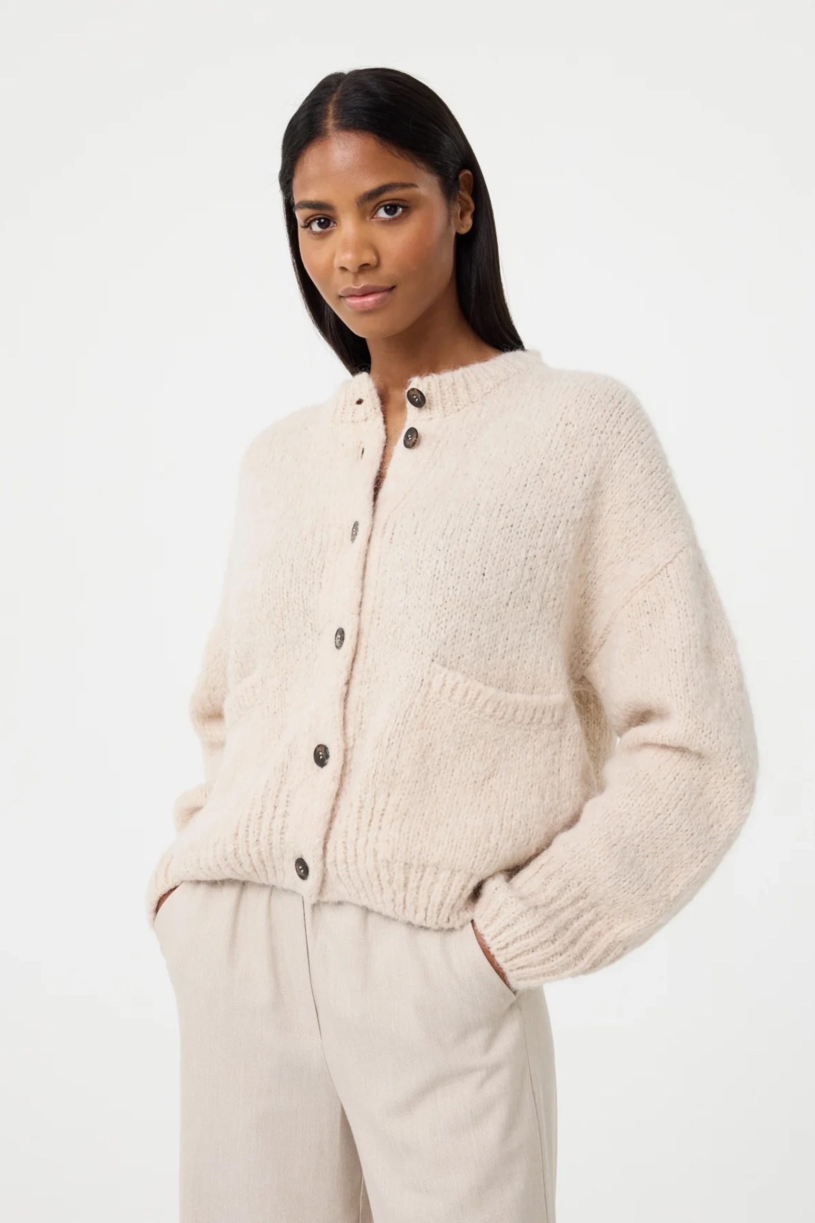 Dames vest ecru