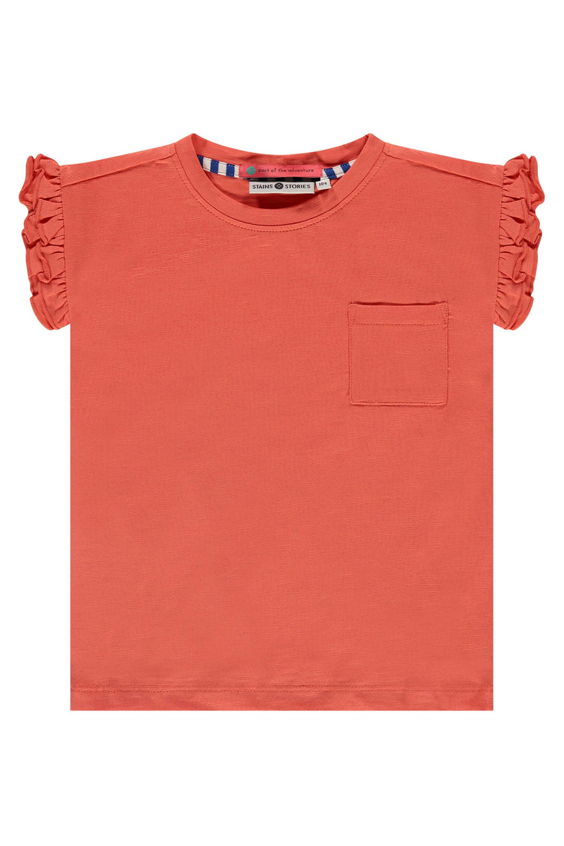 Meisjes t-shirt korte mouw rood