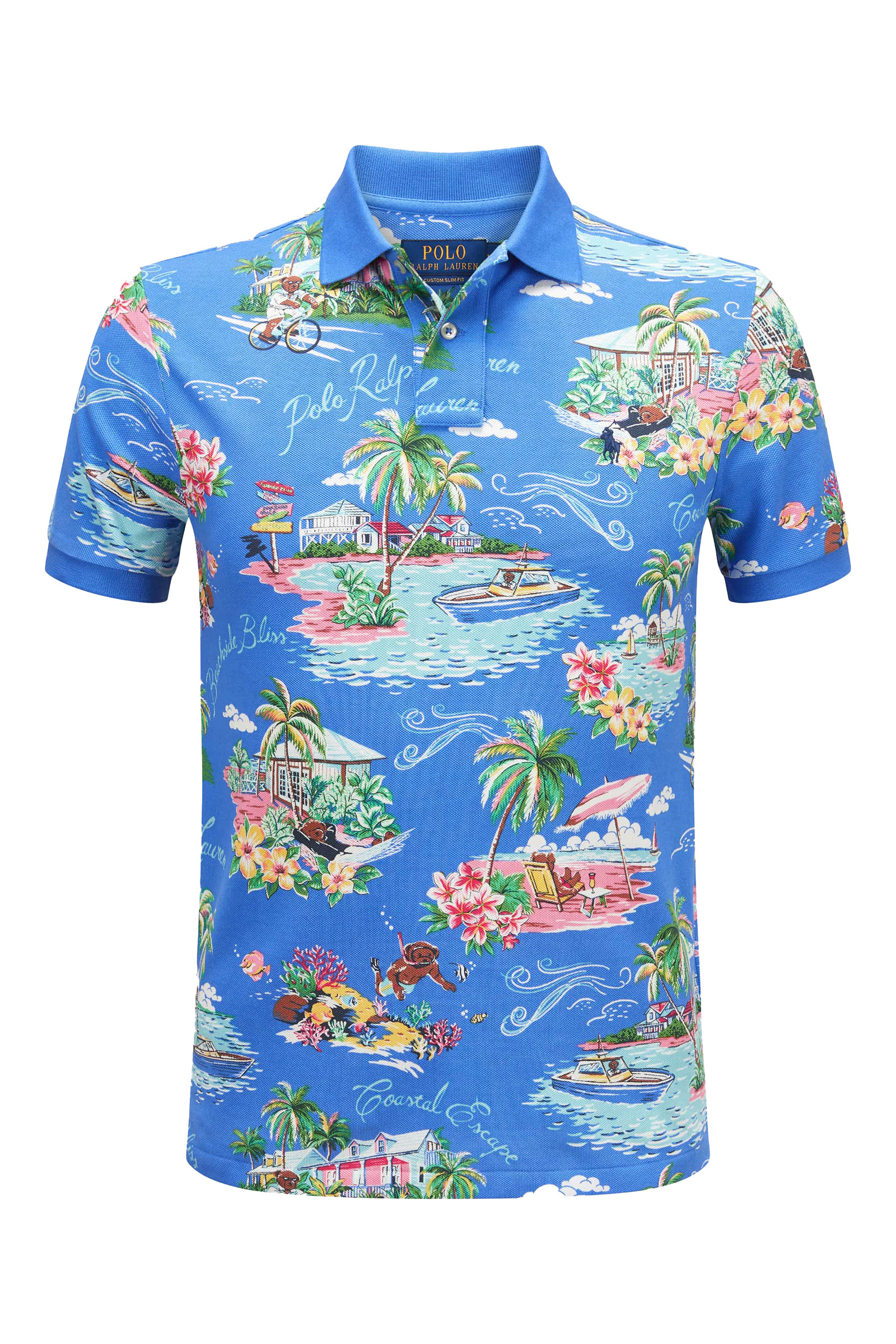 Heren polo korte mouw blauw