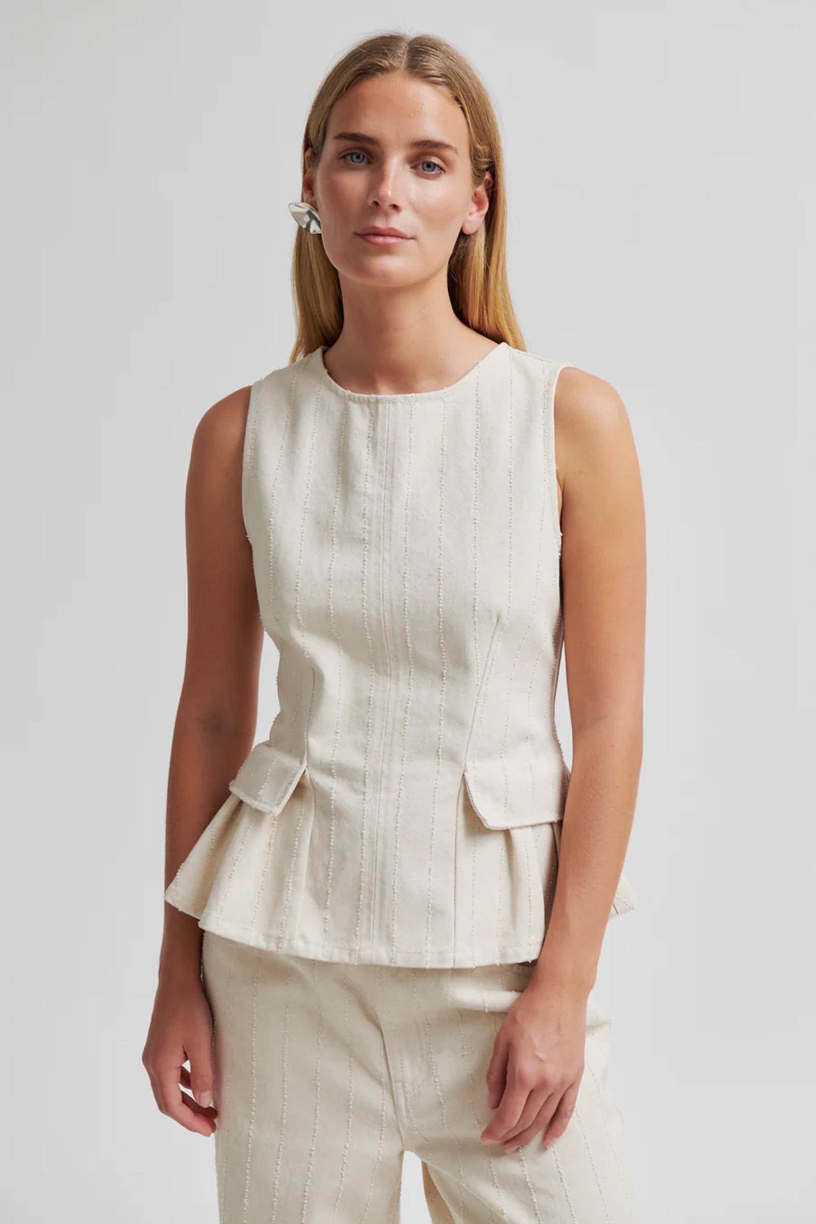 Dames top ecru