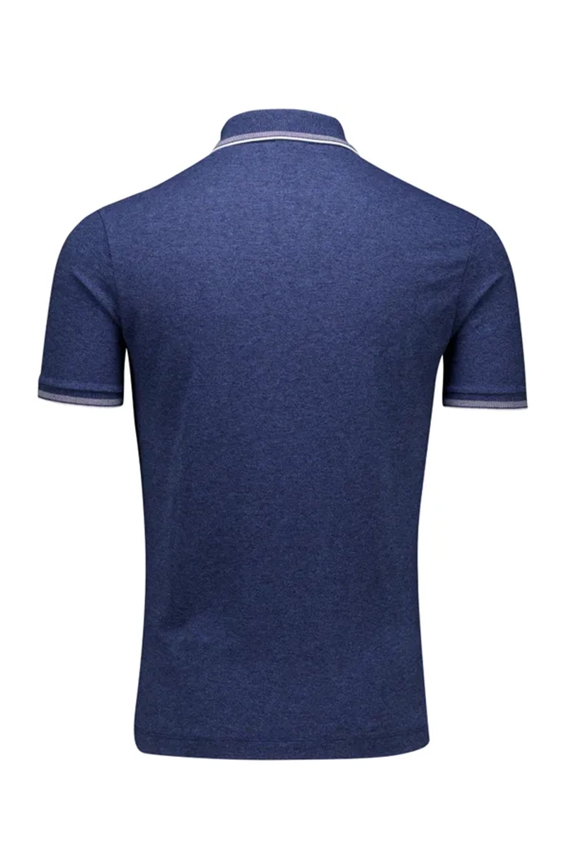 Heren polo korte mouw blauw