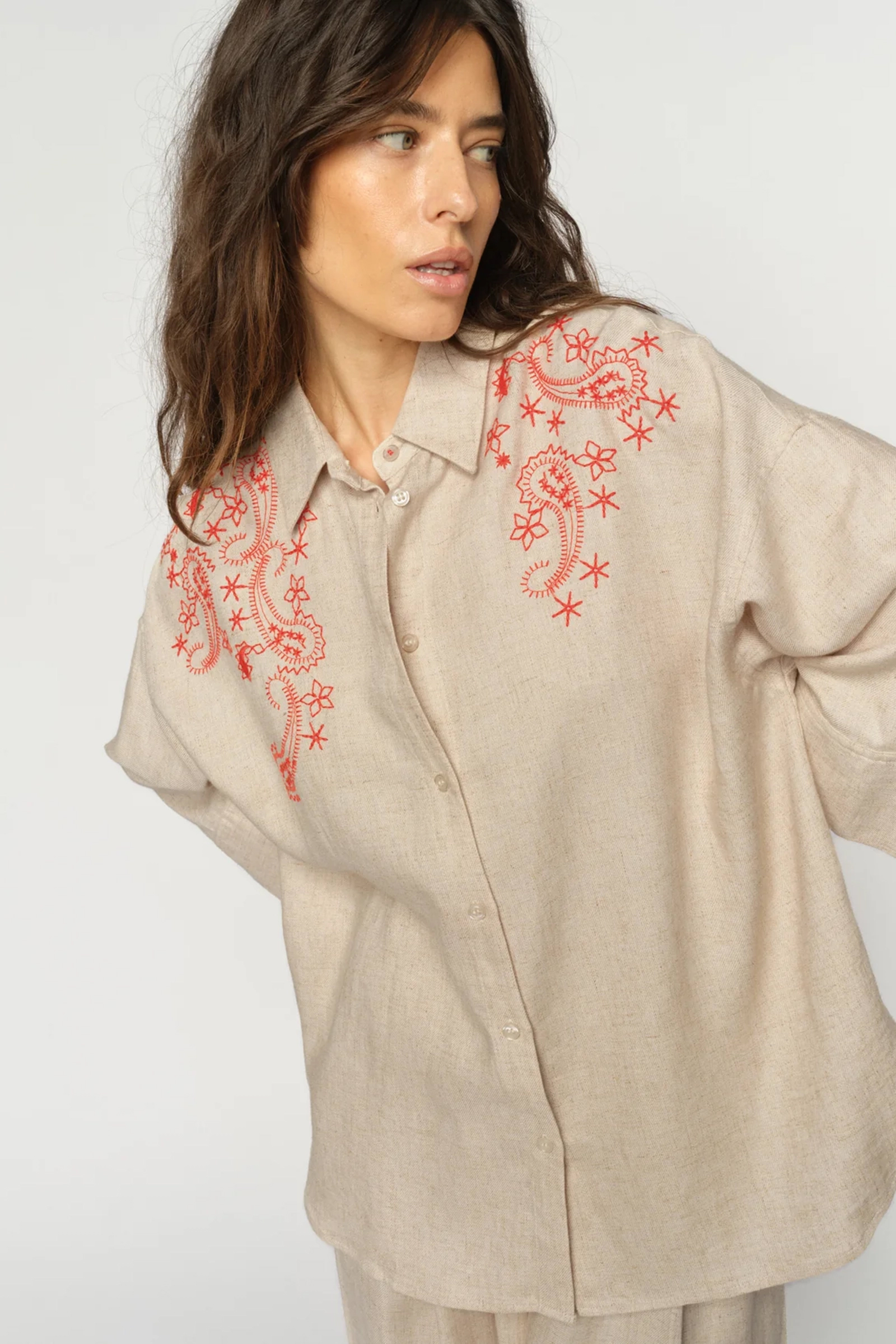 Dames blouse korte mouw ecru