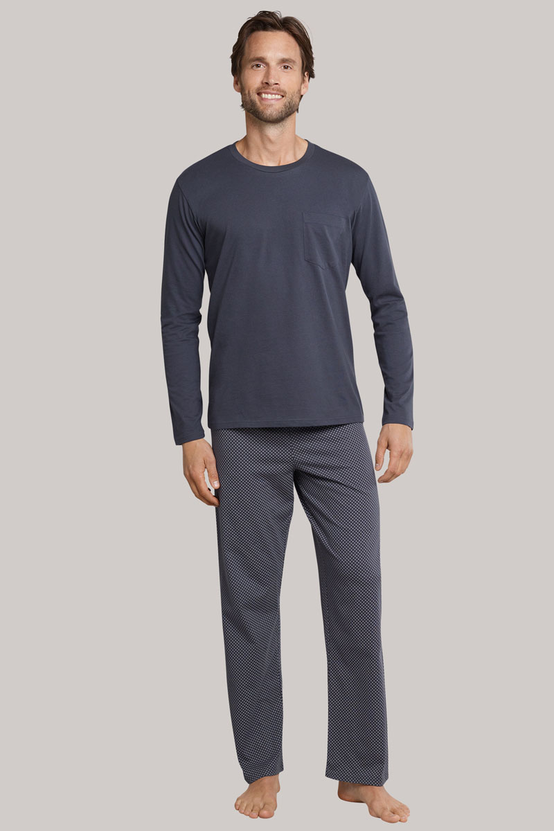 Nachtmode heren pyjama blauw