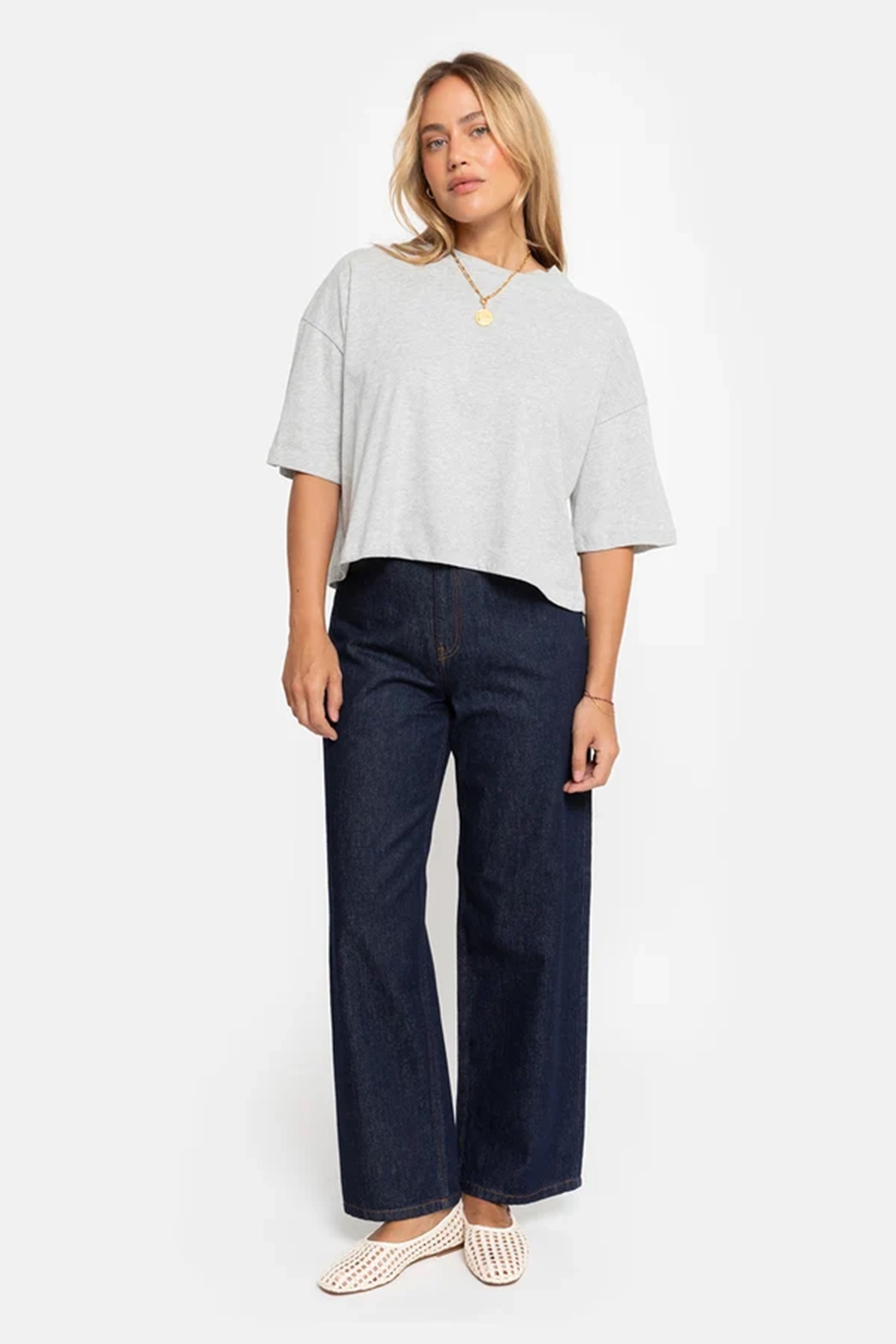 Dames t-shirt lange mouw grijs