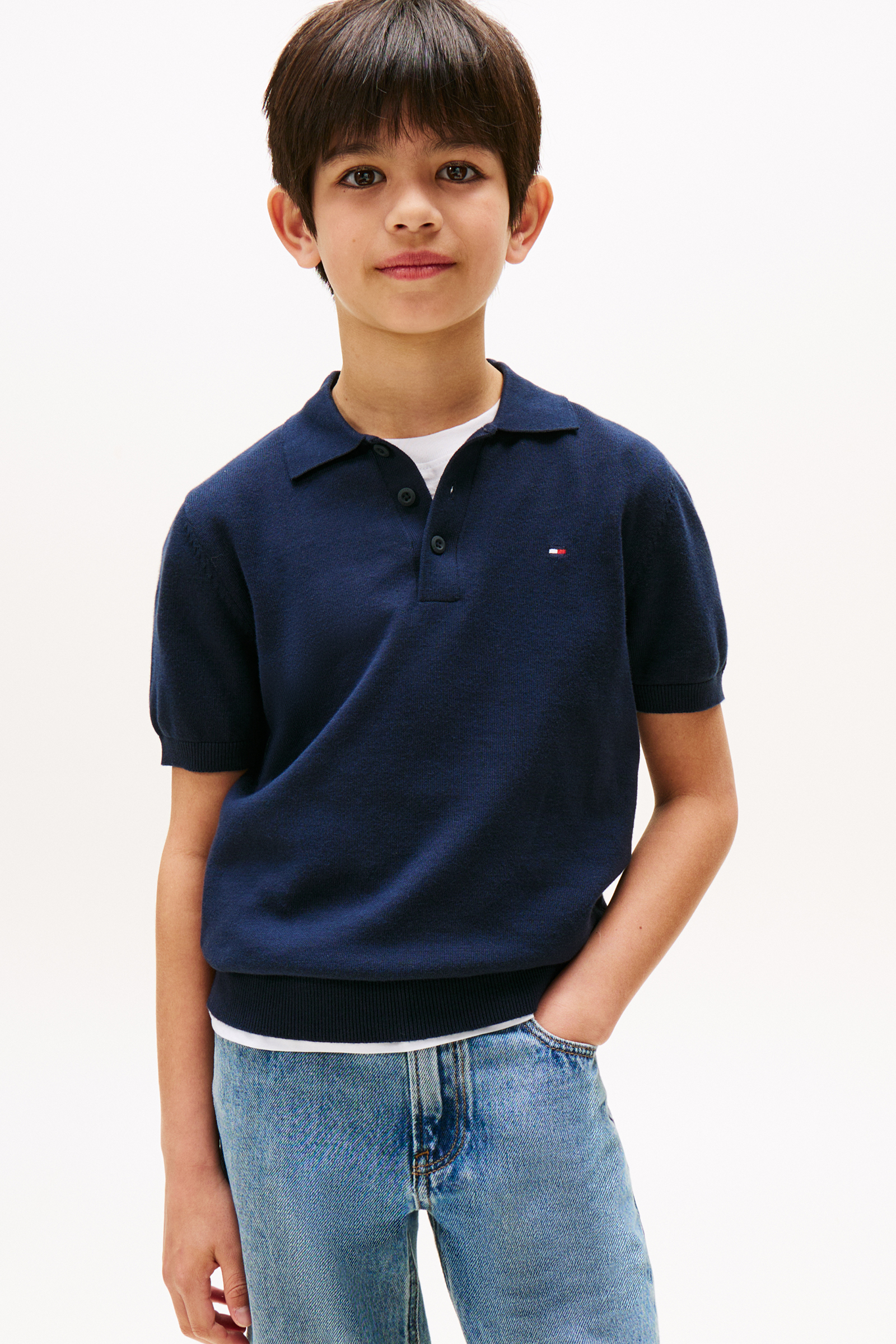 Jongens polo korte mouw blauw