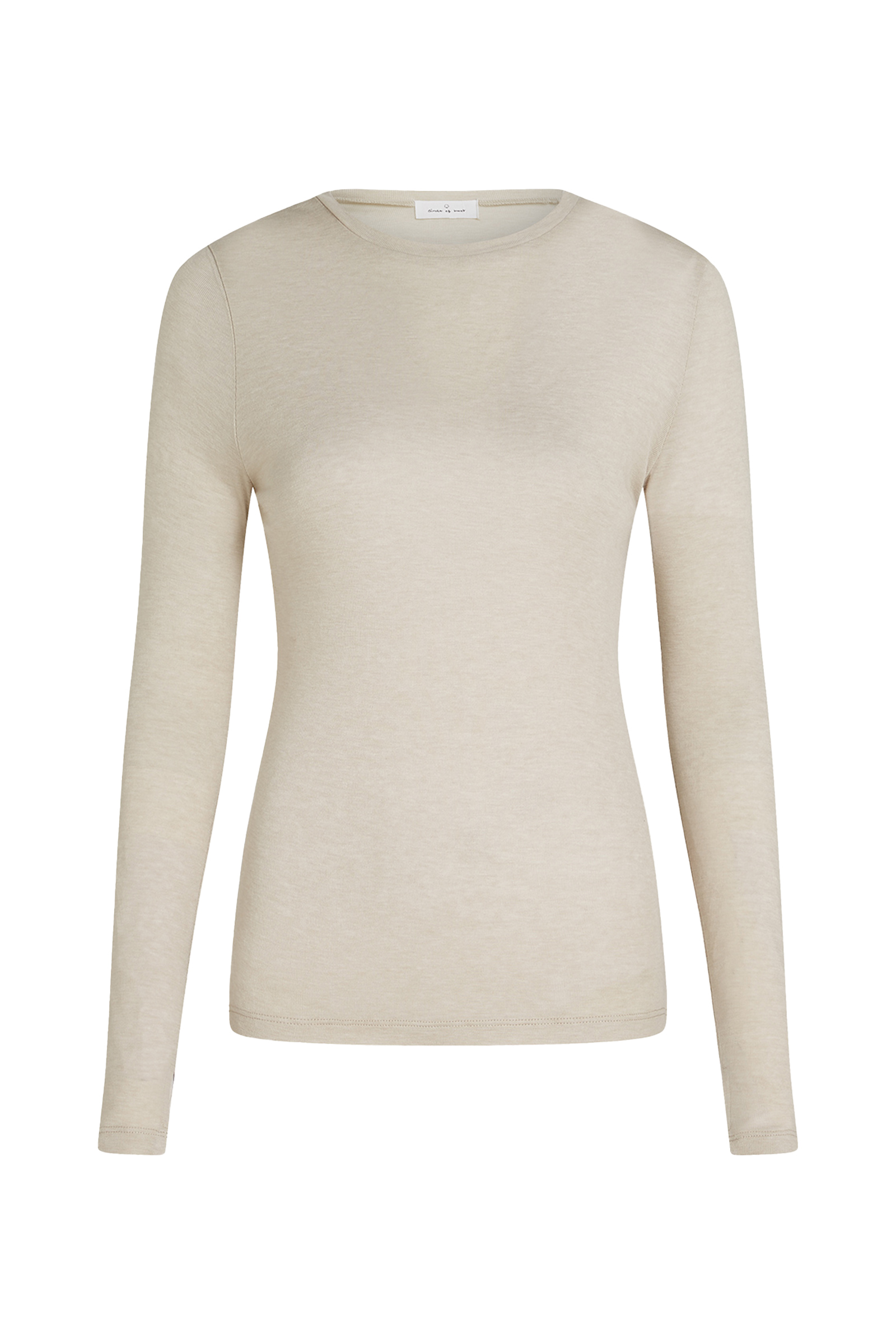 Dames t-shirt lange mouw blauw