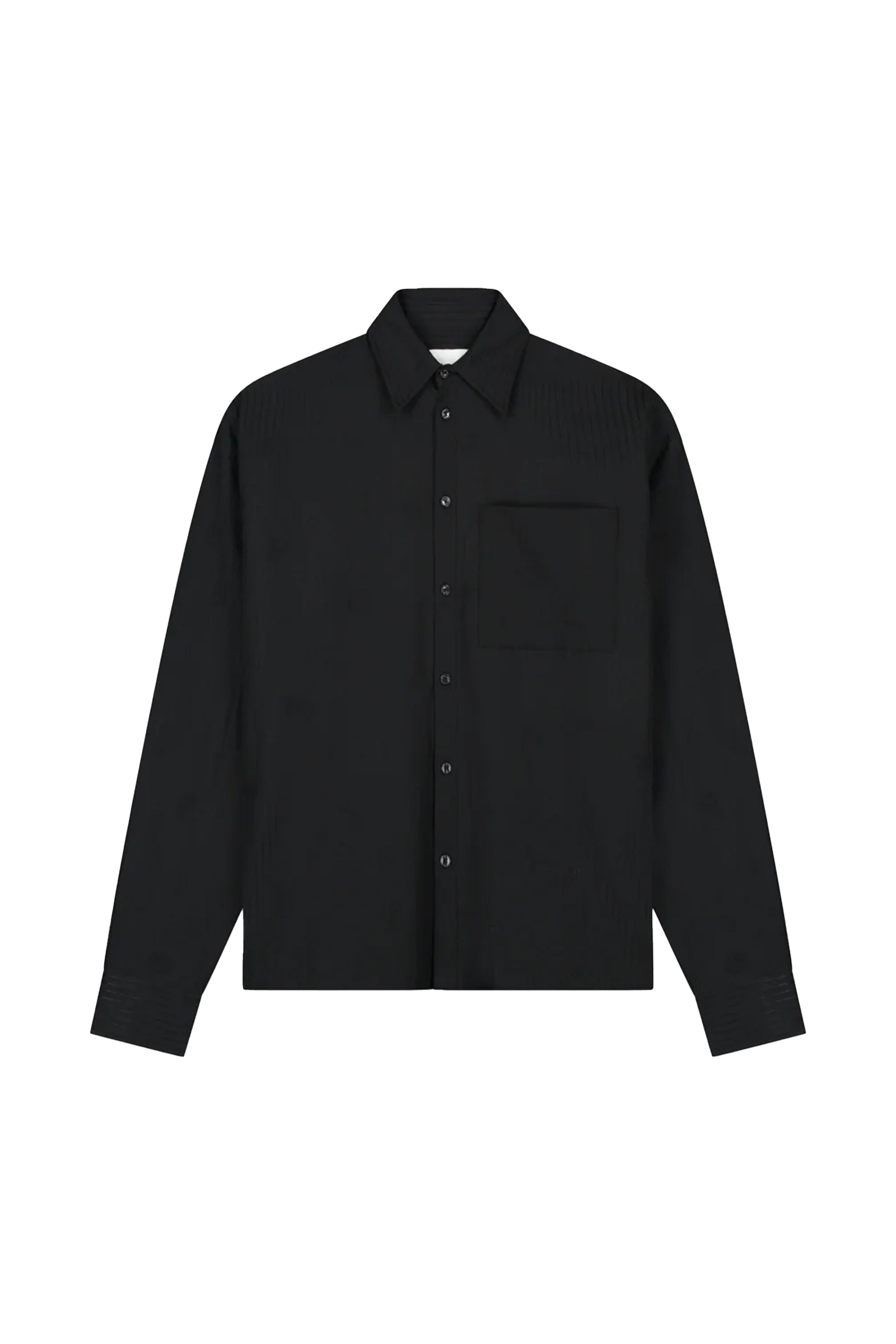 Heren overhemd lm casual zwart