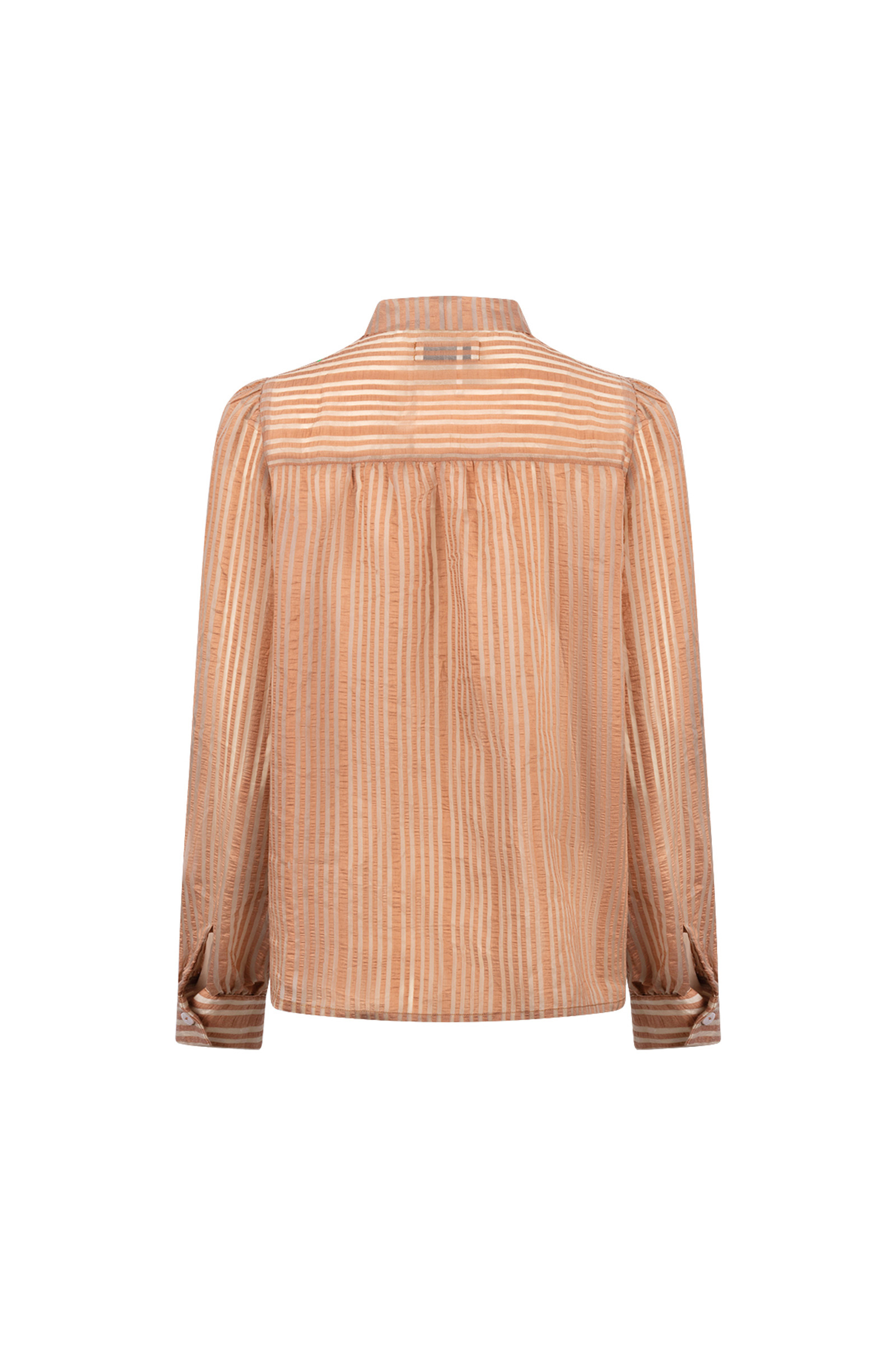 Dames blouse lange mouw bruin
