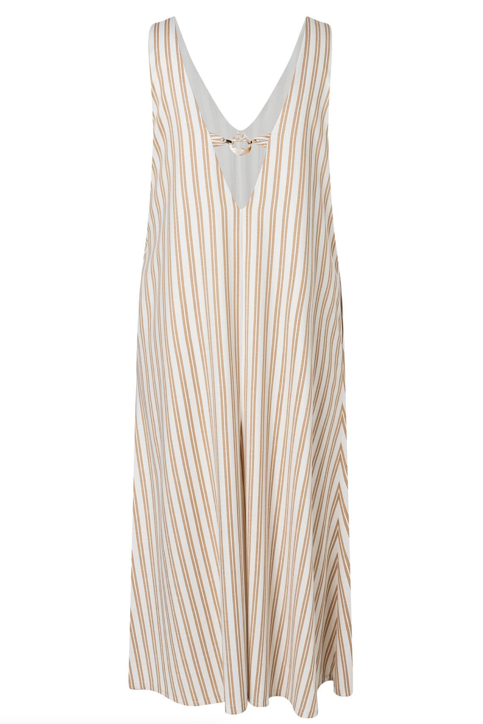 Ana Alcazar midi dress bruin/beige-1 2