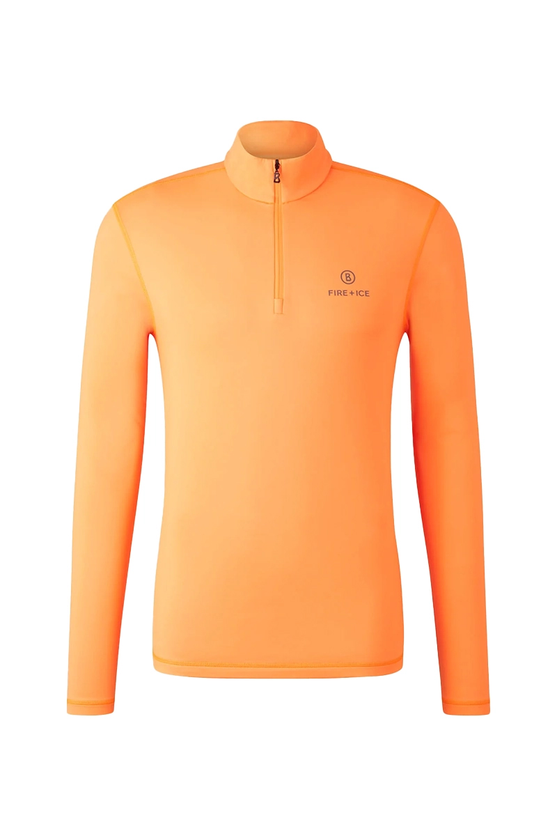 Wintersport heren pully+rits oranje