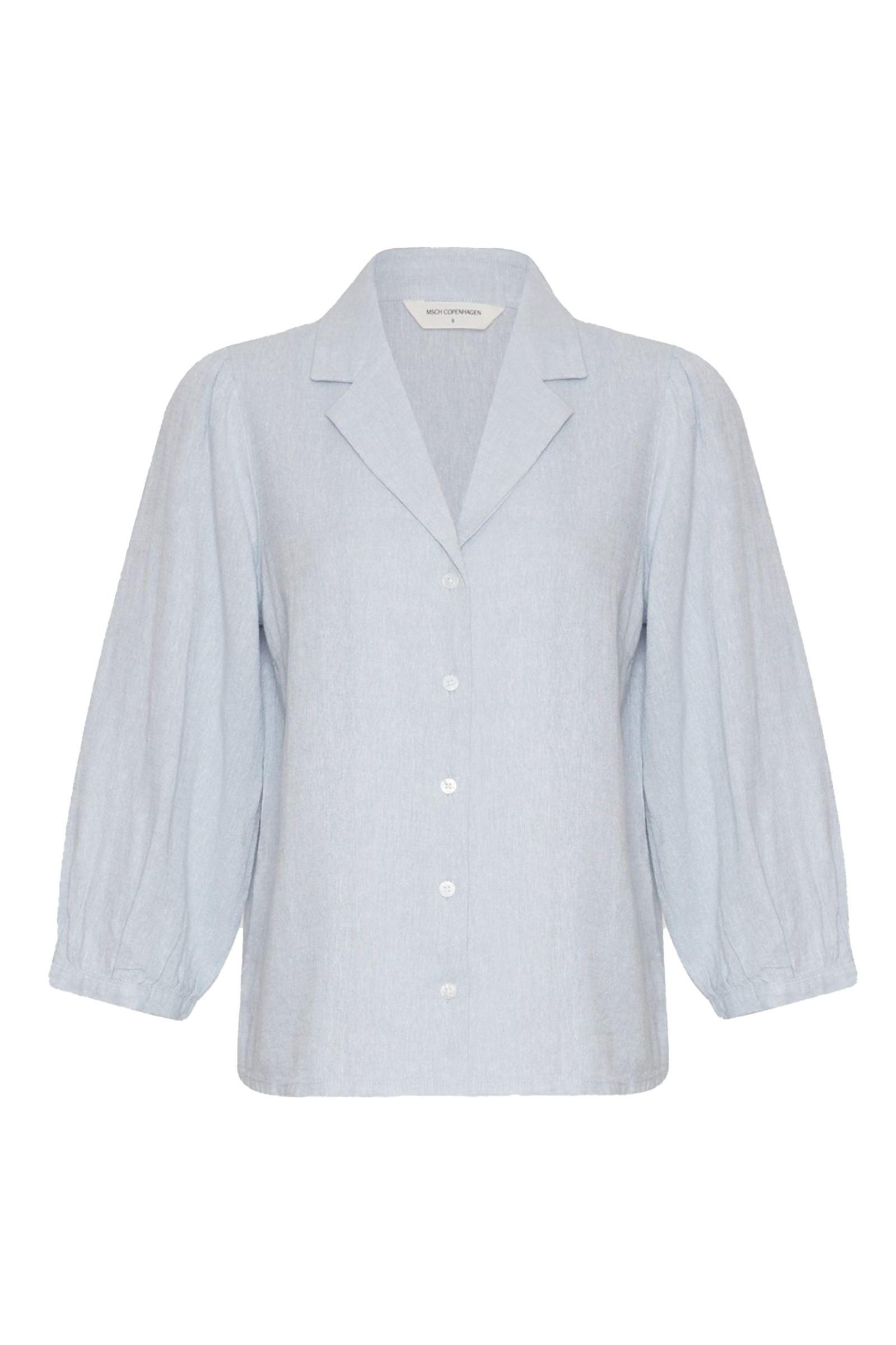 Dames blouse lange mouw blauw