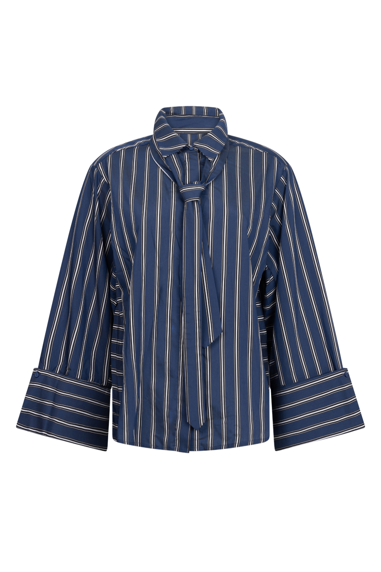 Dames blouse lange mouw blauw