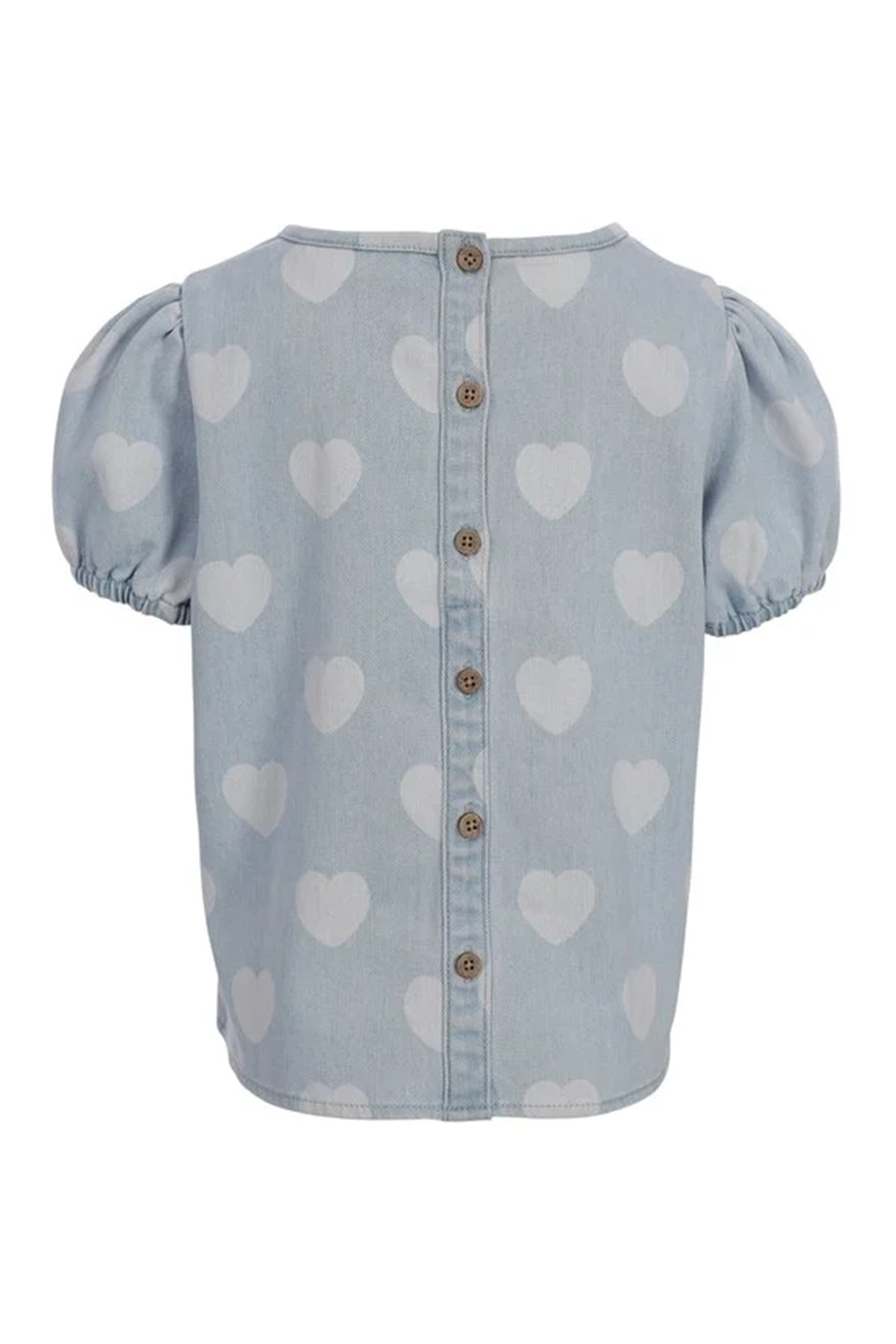 Meisjes blouse korte mouw blauw