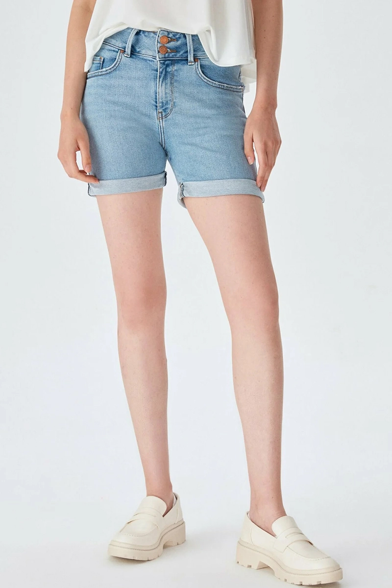Dames short blauw