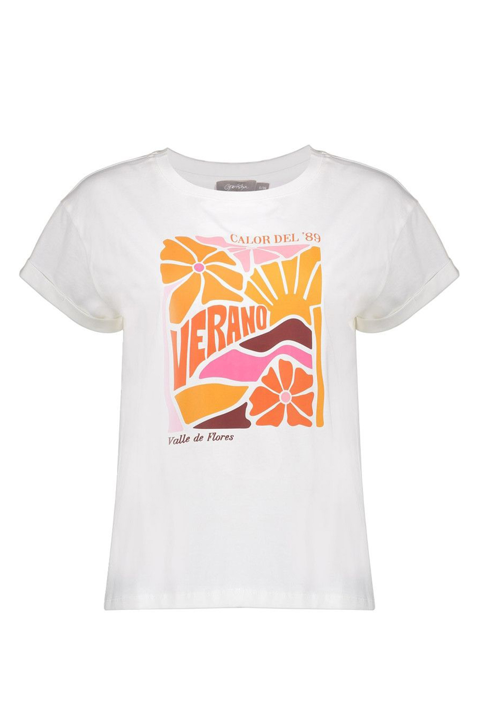 Dames t-shirt korte mouw ecru