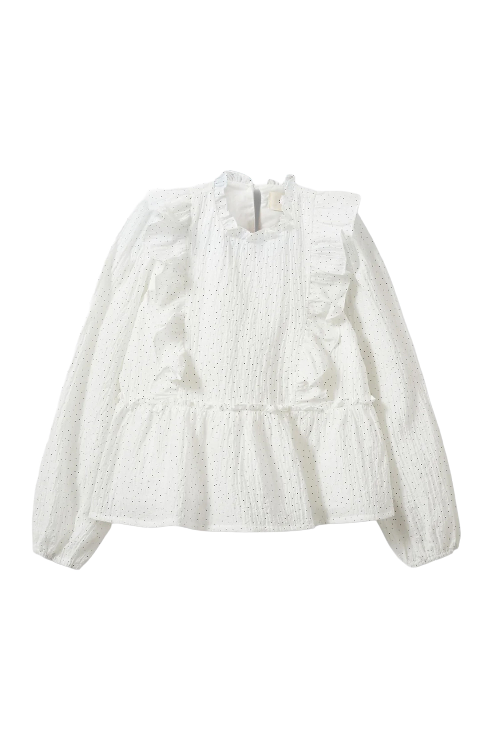 Meisjes blouse lange mouw ecru