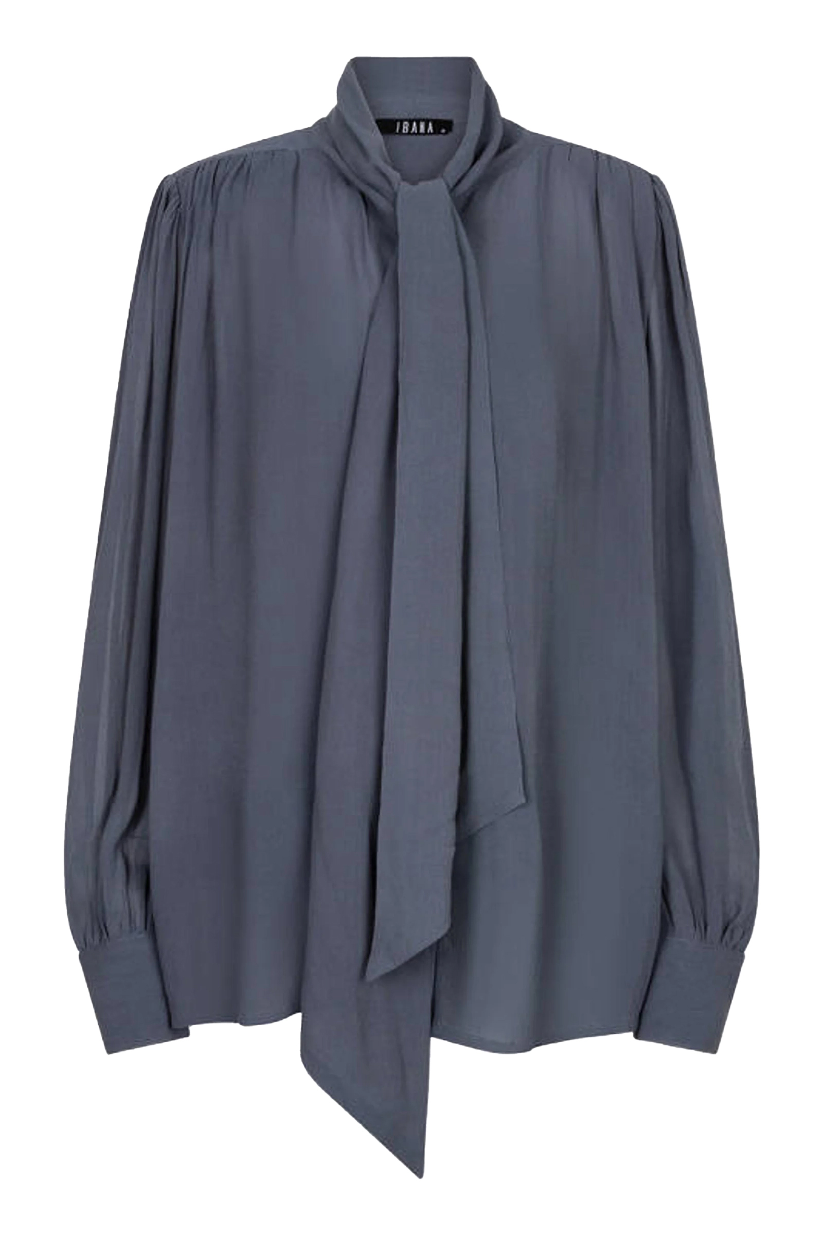 Dames blouse lange mouw blauw
