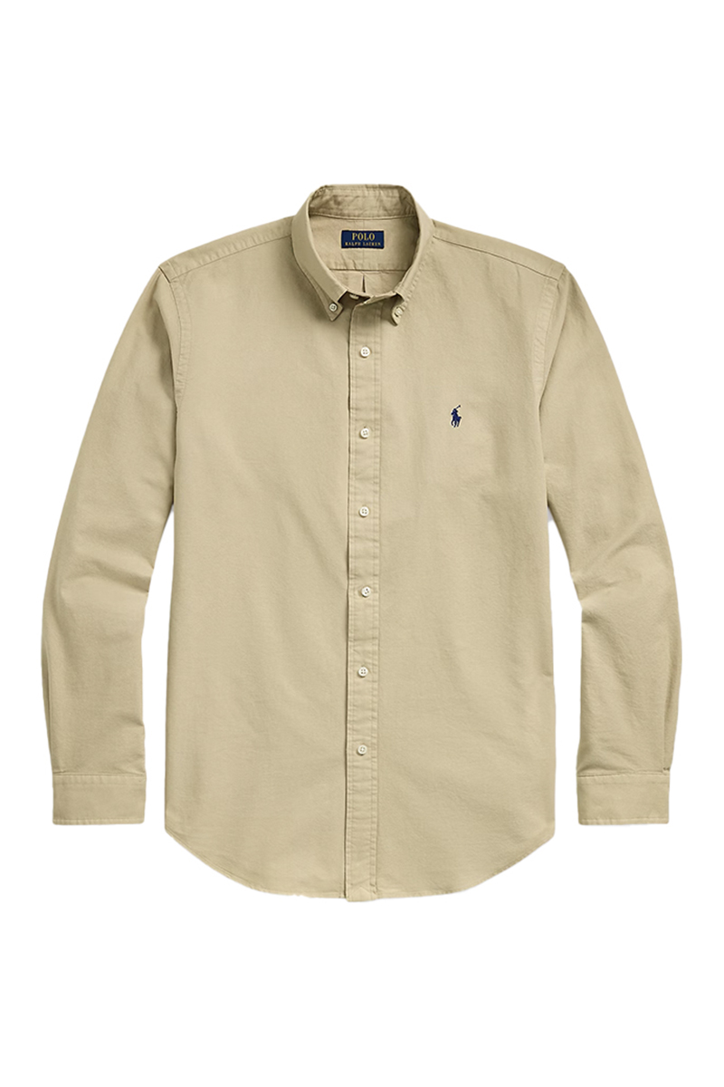 Heren overhemd lm casual bruin