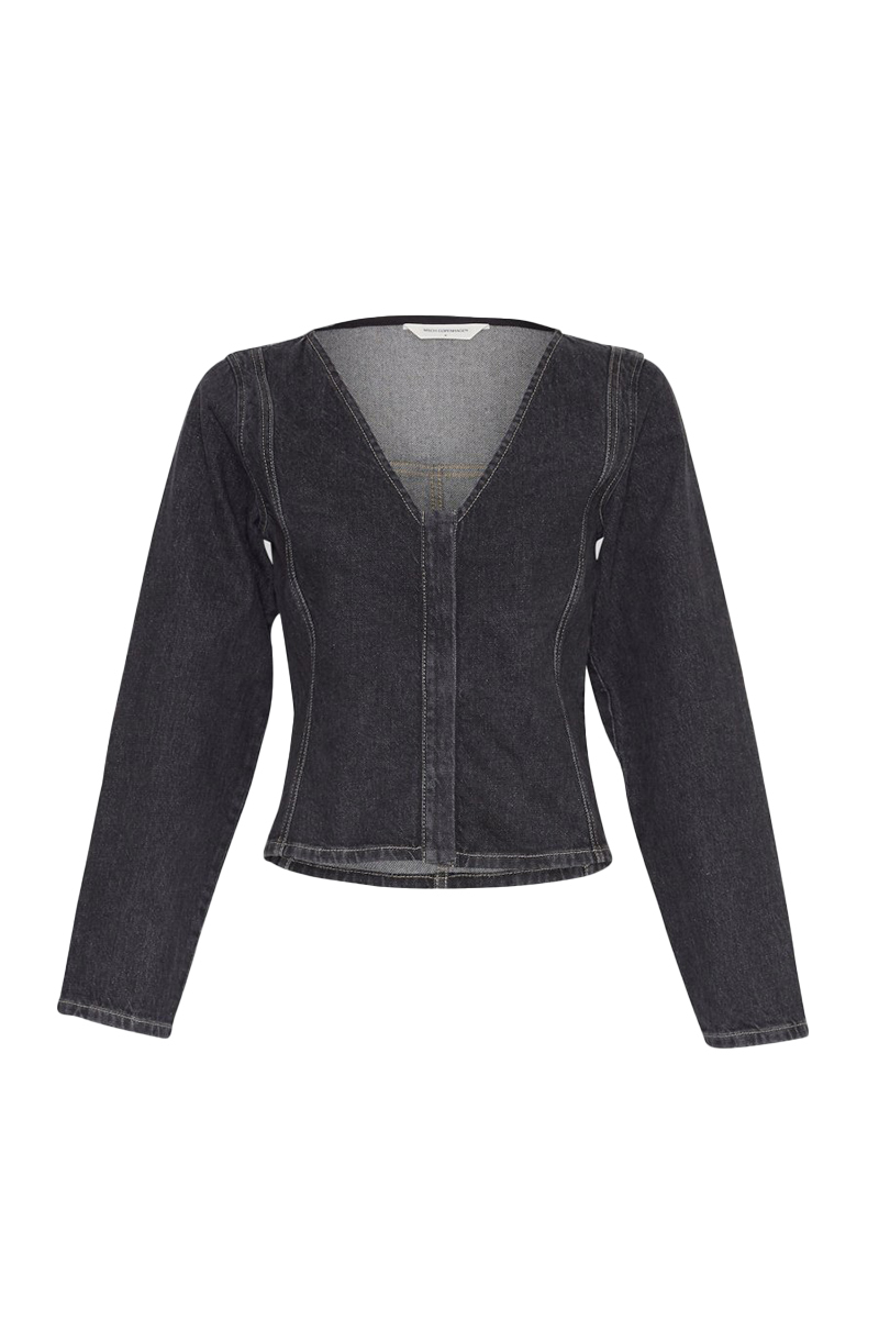 Dames blouse lange mouw zwart