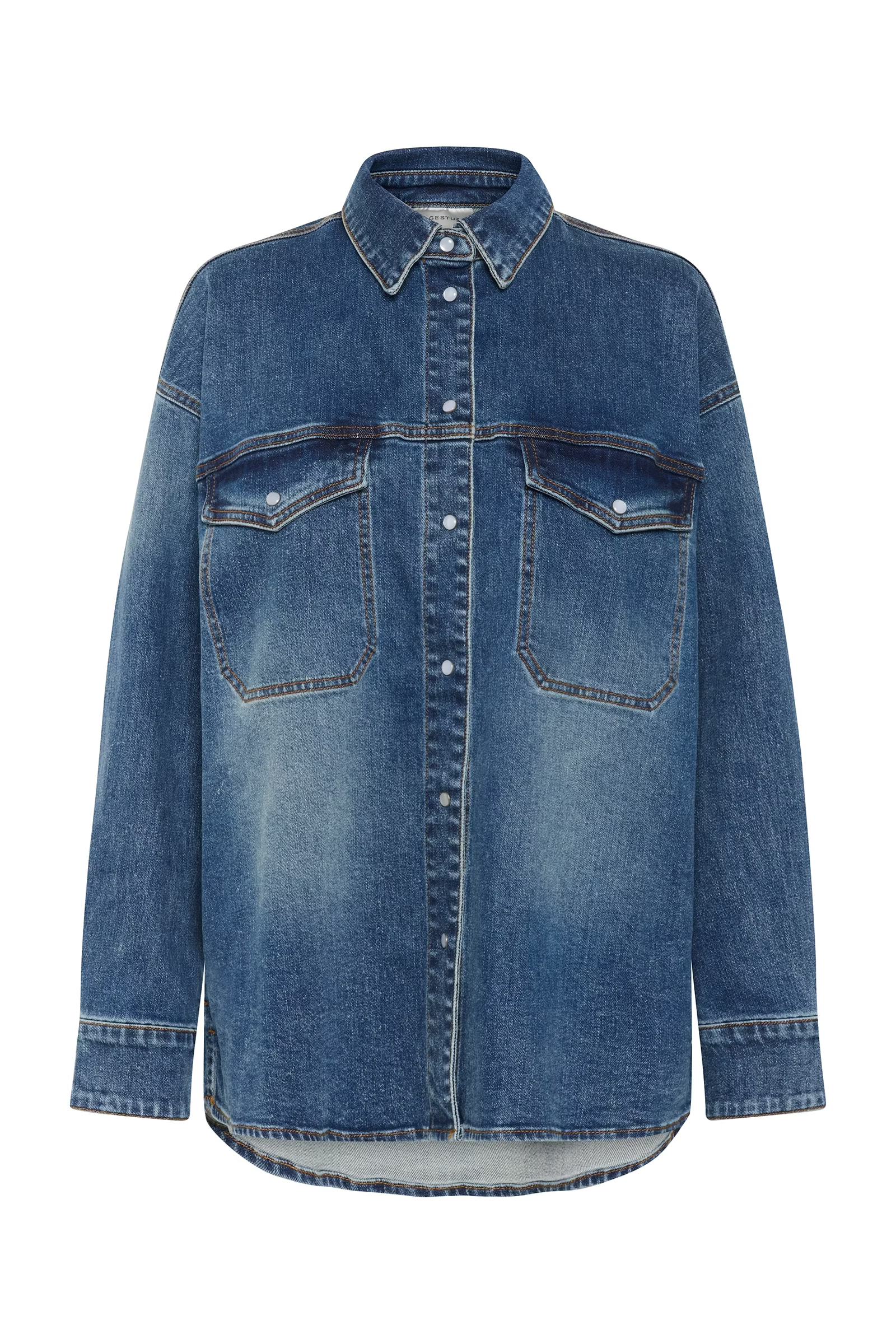 Dames blouse lange mouw blauw