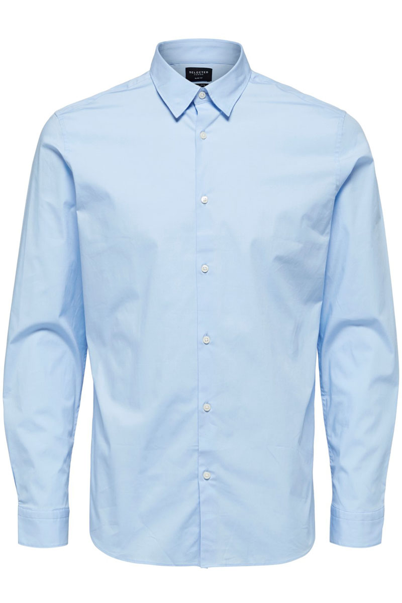 Selected SLHSLIMMICHIGAN SHIRT LS B NOOS Blauw-1 1